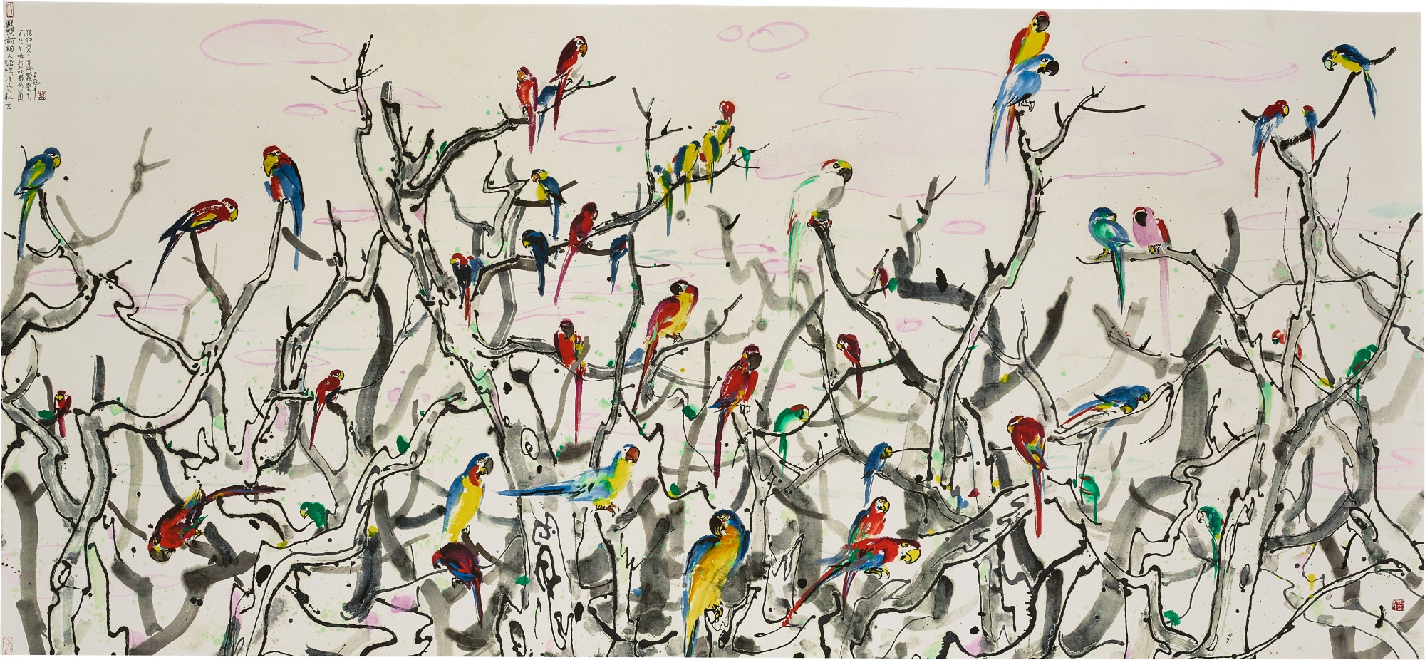 Wu Guanzhong — A paradise for parrots 鸚鵡天堂
