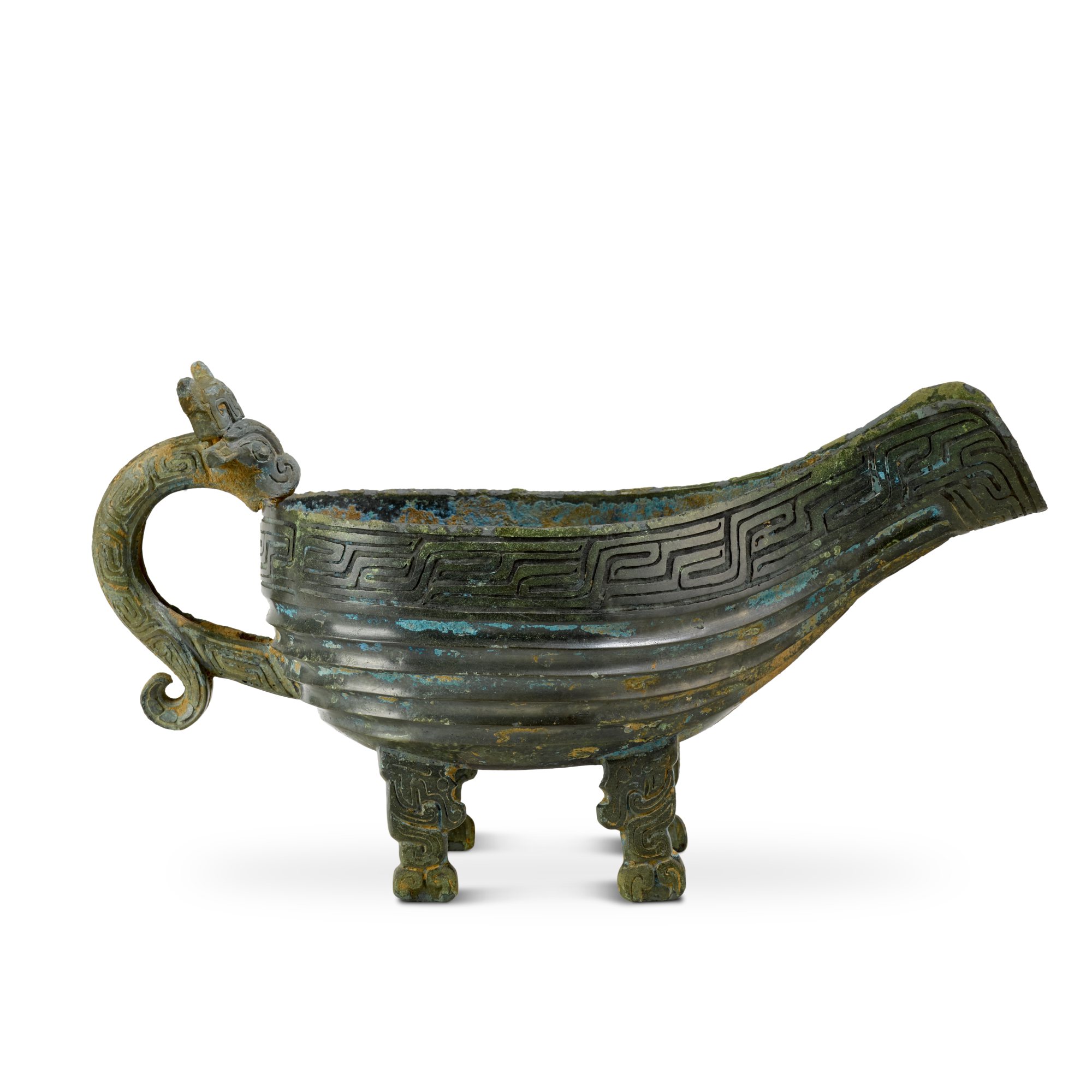An inscribed archaic bronze pouring vessel, yi, — 周 羕仲侯匜