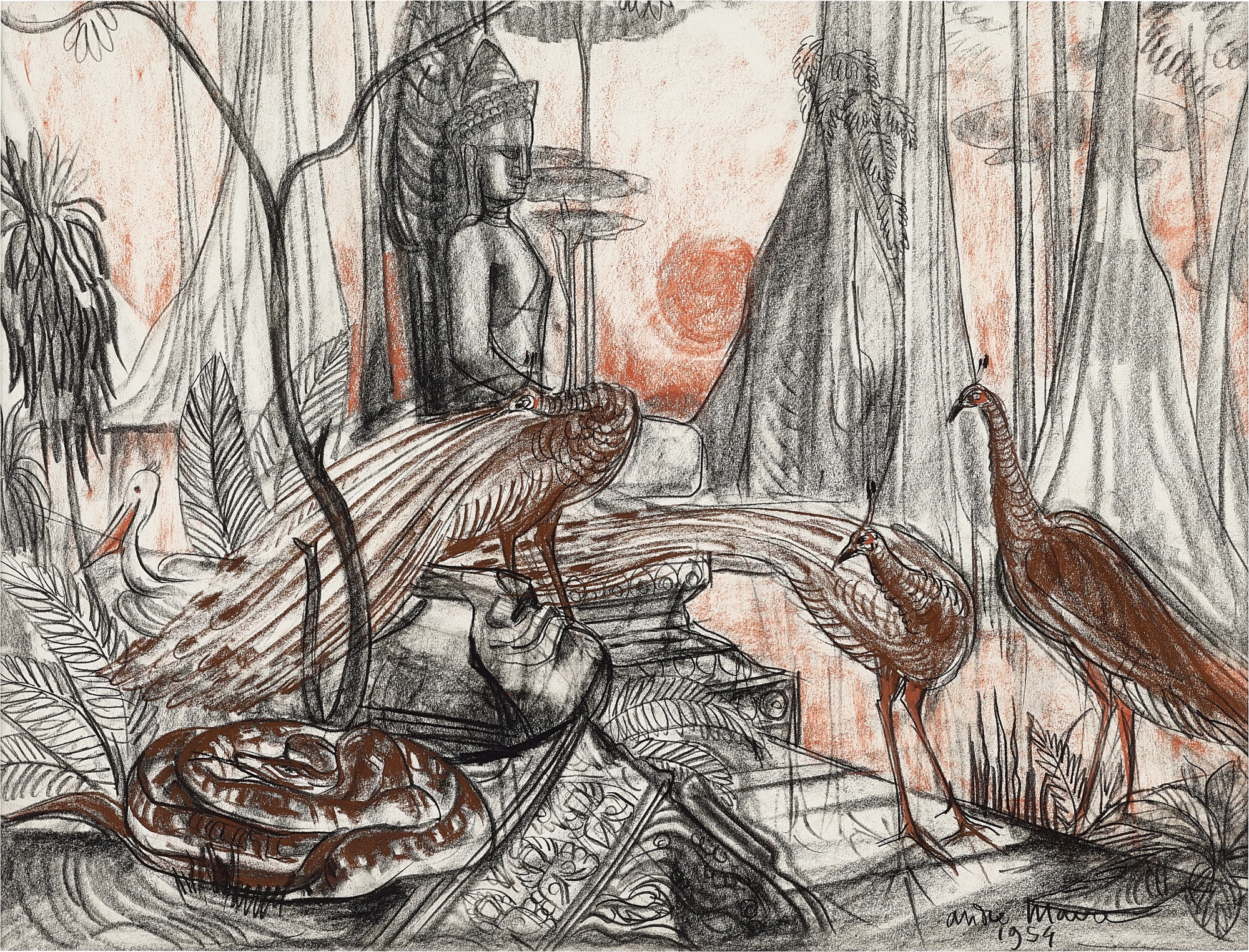 Bouddha au coucher a Angkor, Cambodge 吳哥，柬埔寨日落下的佛像