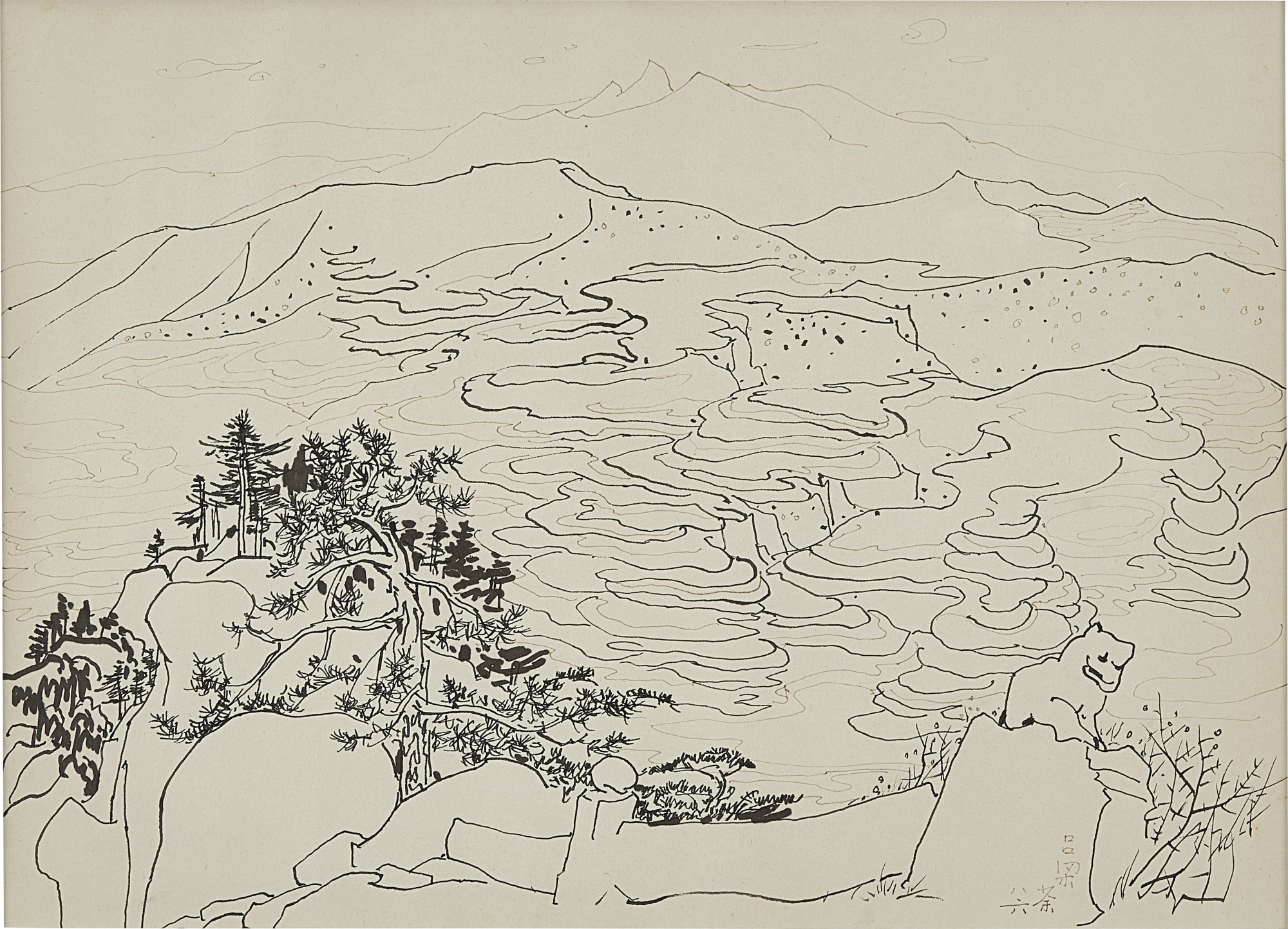 Wu Guanzhong — Landscape of Jinxi 晉西風光