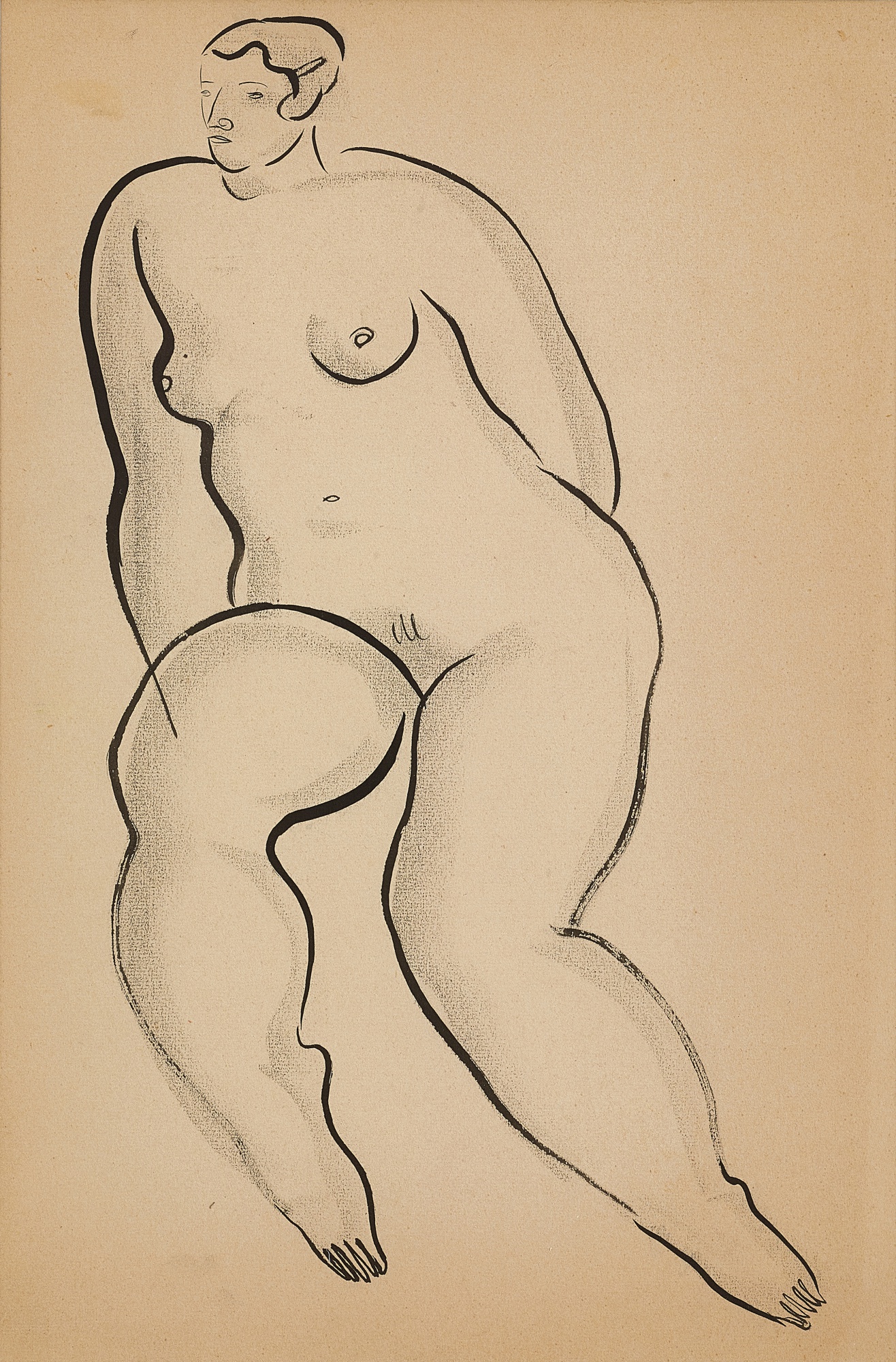 Femme nue à la barrette 頭戴髮夾的裸女