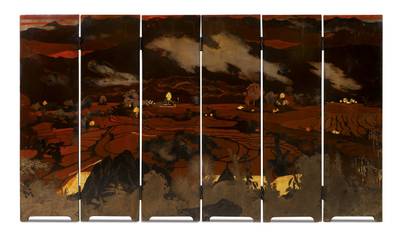 Paysage de champangne du nord Vietnam sous la brume  越南北部鄉村景觀