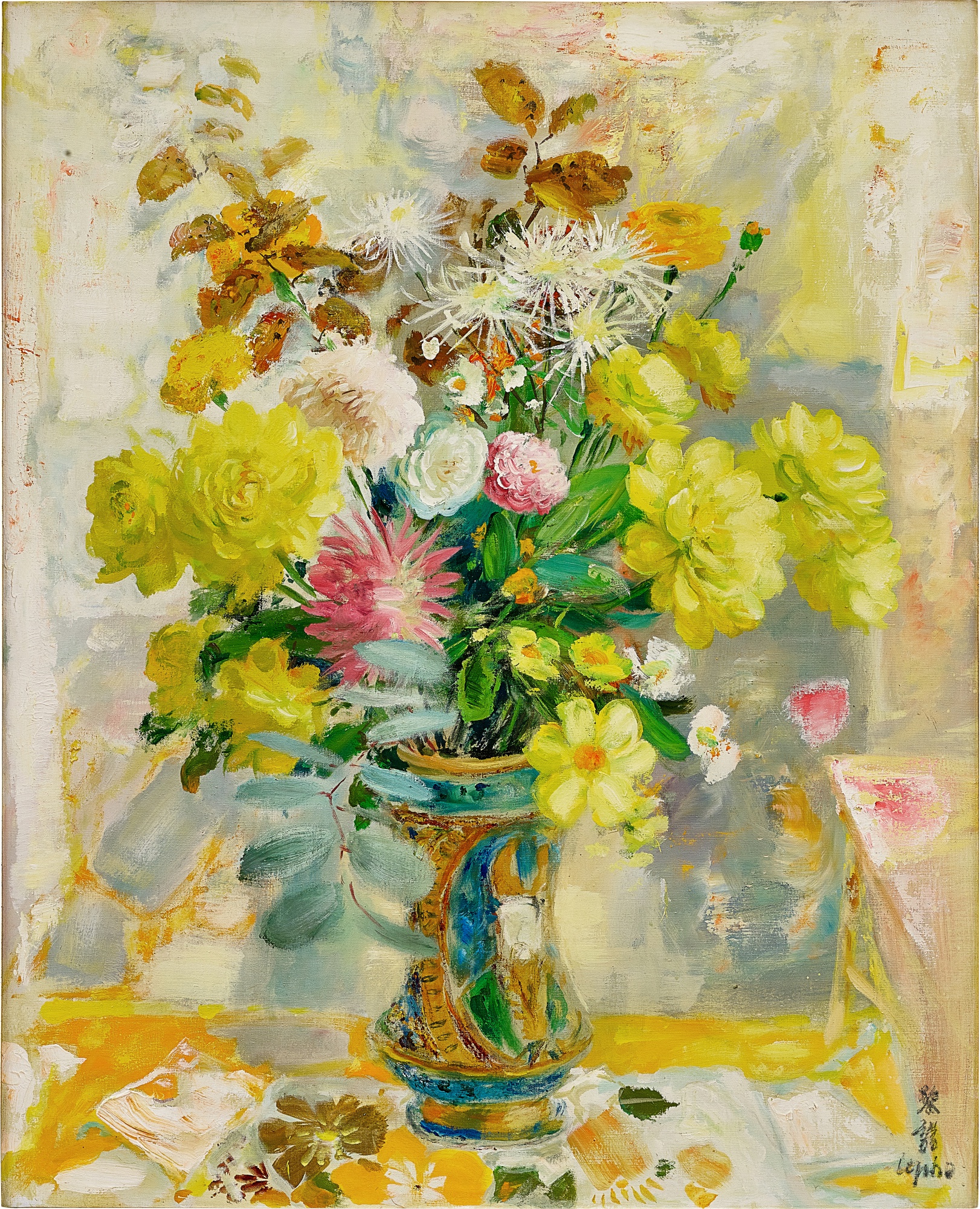 Lê Phổ — Still life with yellow roses  黃玫瑰靜物