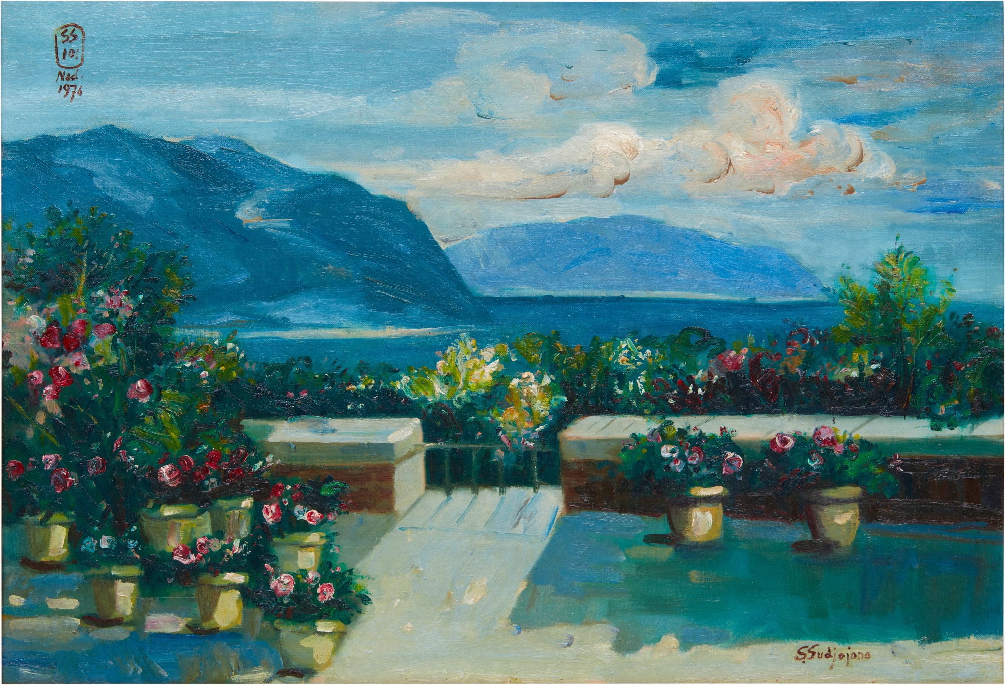 S. Sudjojono — Beranda dengan Bunga Mawar  露台上的玫瑰