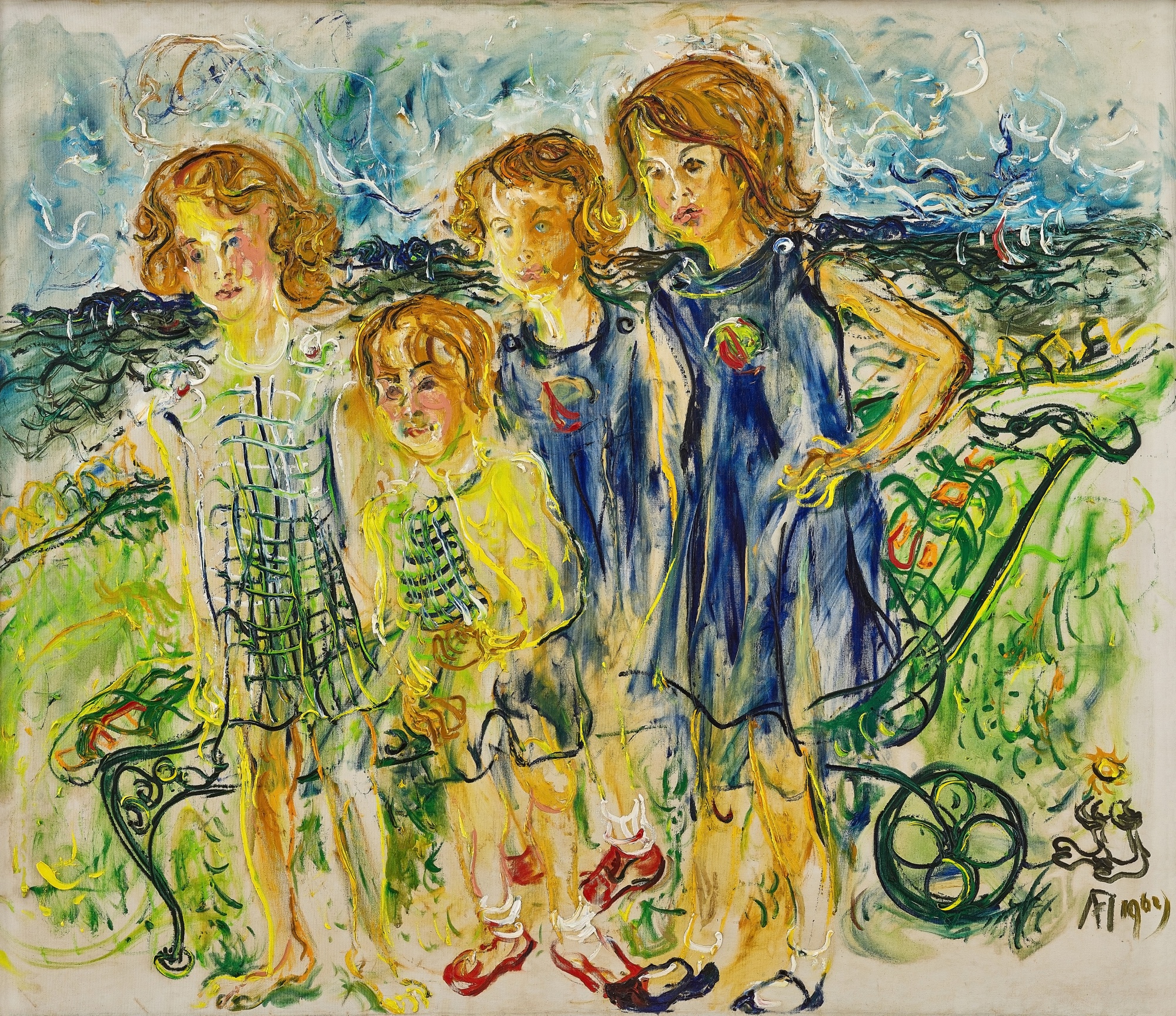 Affandi — Four girls  四個女孩