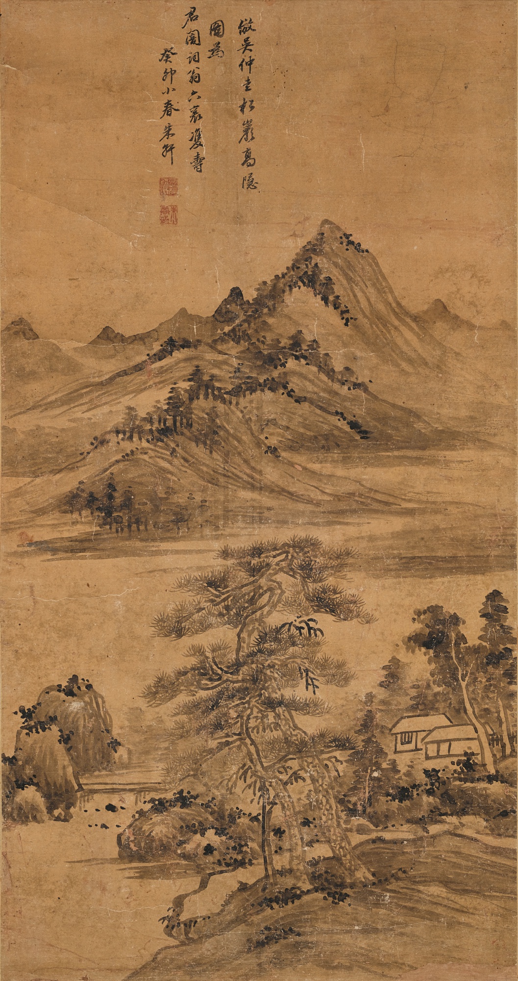 Zhu Xuan 1620-1690 — Landscape after Wu Zhen 倣吳仲圭松巖高隱圖