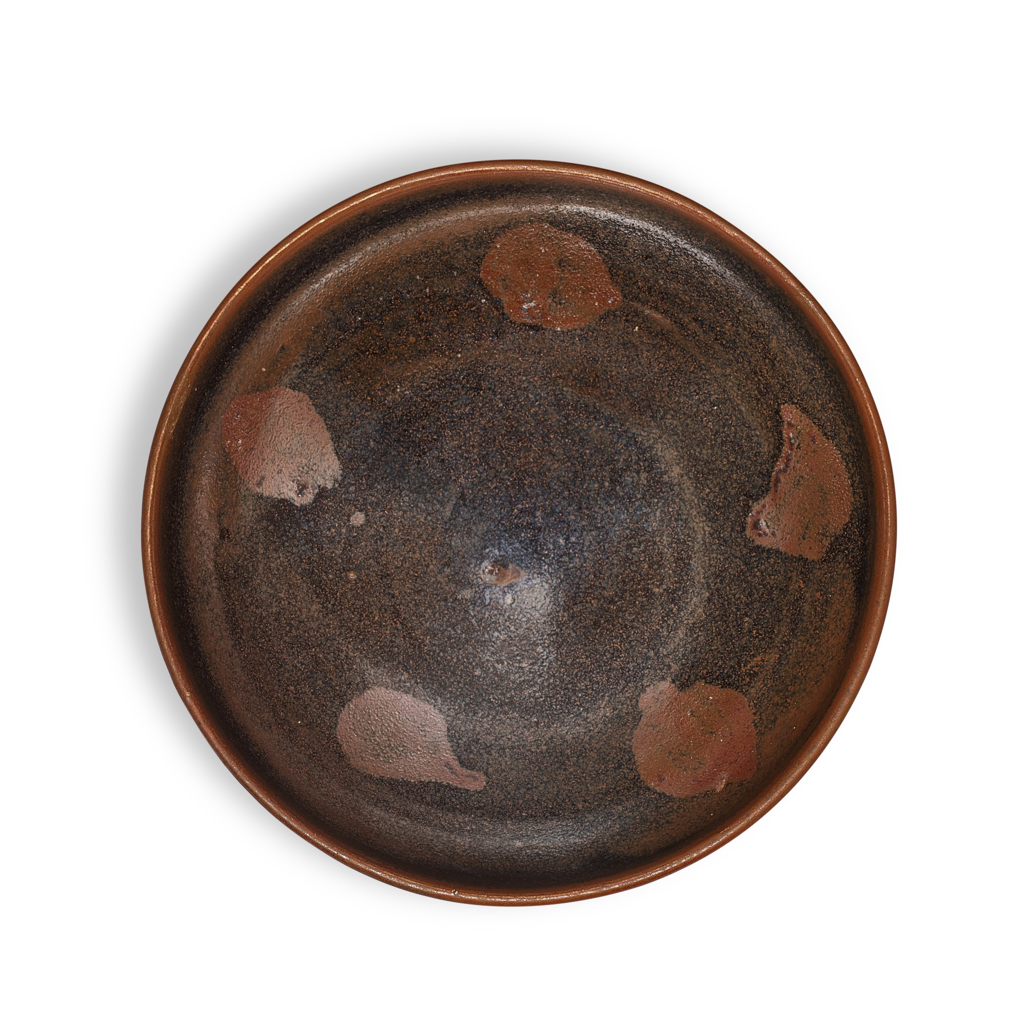 A Henan black-glazed russet-splashed bowl, — 北宋 河南窰黑釉褐斑盞