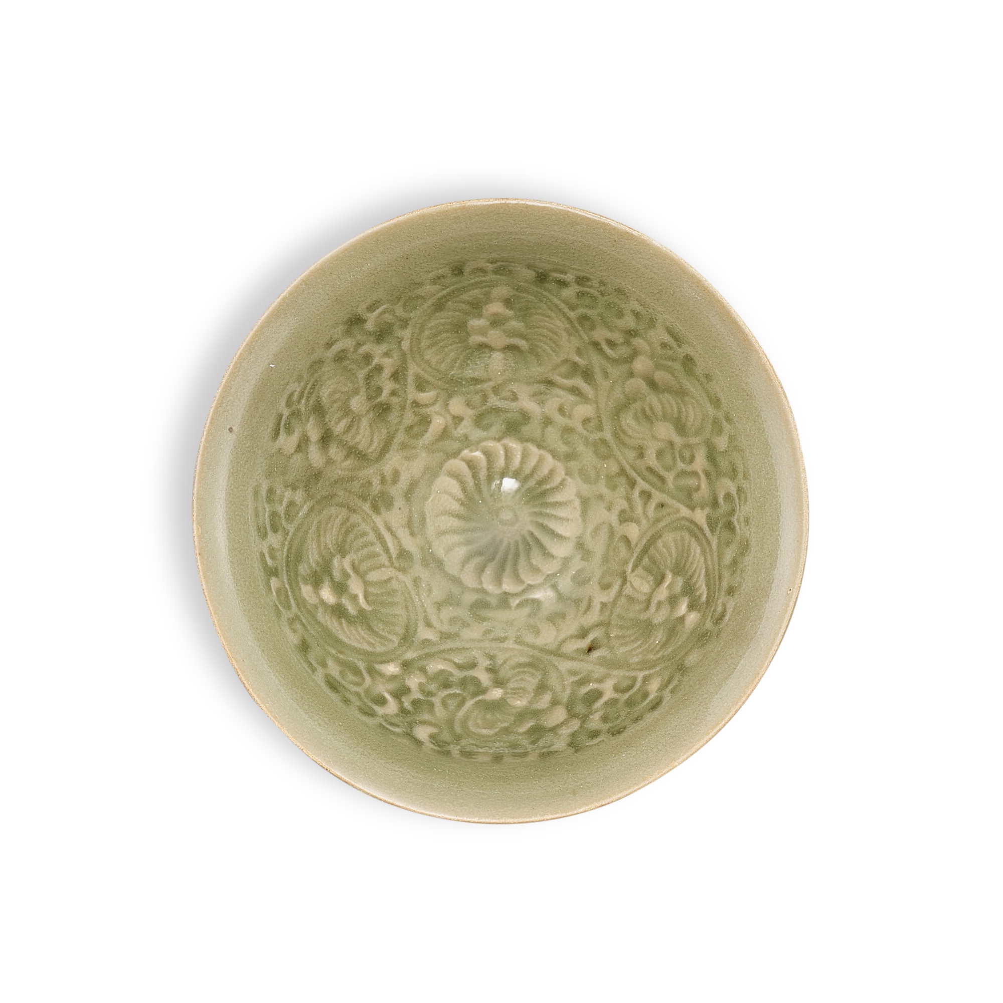 Unknown (Historical) — 北宋 耀州青釉印菊紋笠式盌