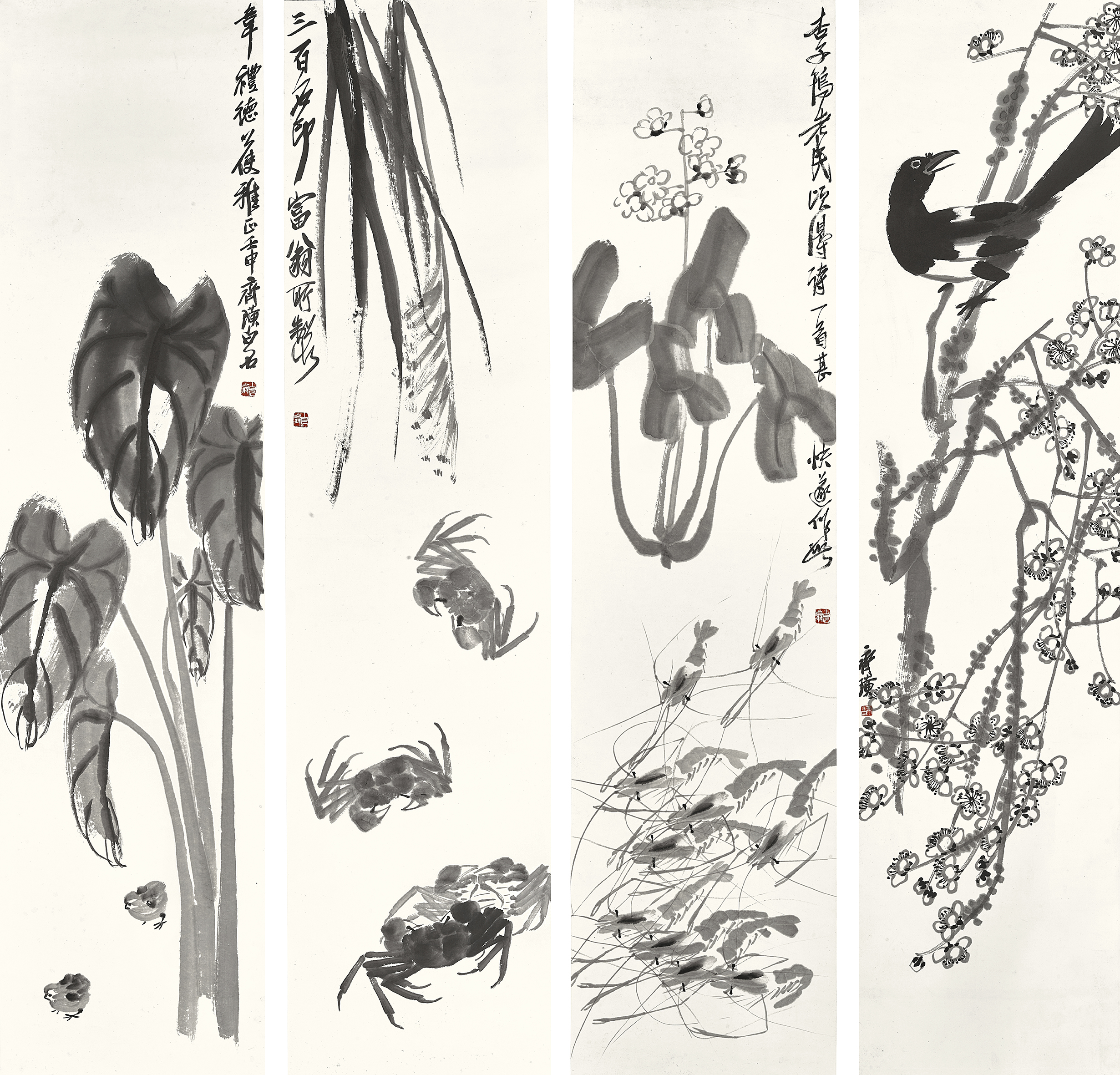 Qi Baishi — Qi Baishi, Aquatic Lives and Magpie