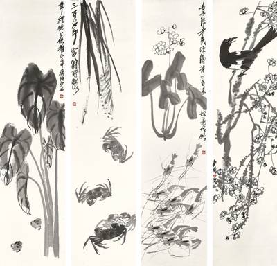 Qi Baishi, Aquatic Lives and Magpie