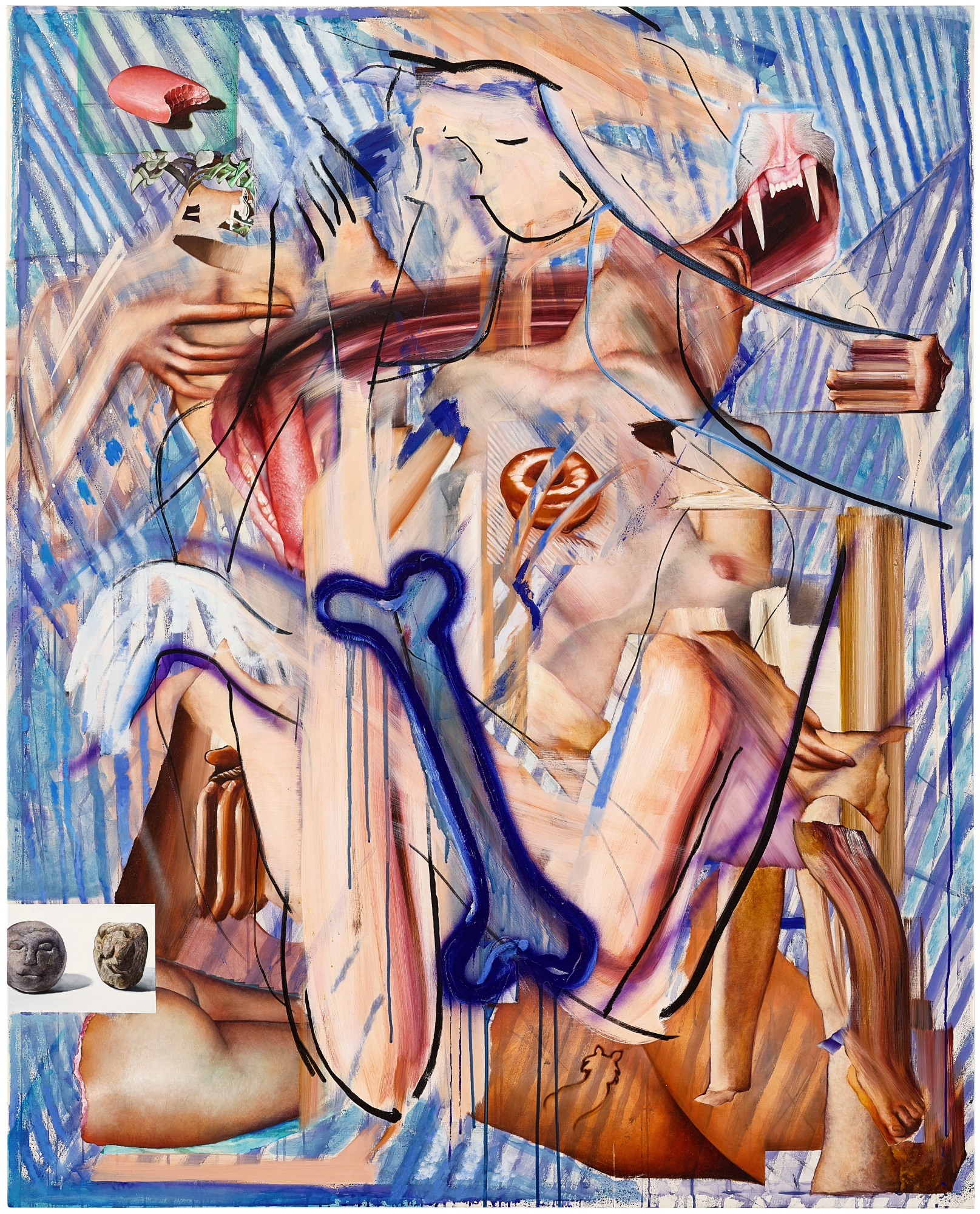 Kei Imazu — Sleepy Woman on Blue Stripe 藍色條紋上昏昏欲睡的女人