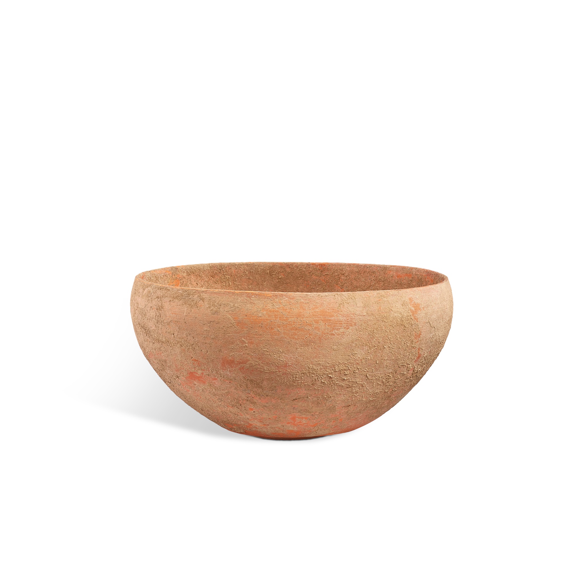 A red pottery plain alms bowl, — A red pottery plain alms bowl, Yangshao culture, Banpo phase, c. 4800-4300 BC 仰韶文化 半坡類型 紅陶盌