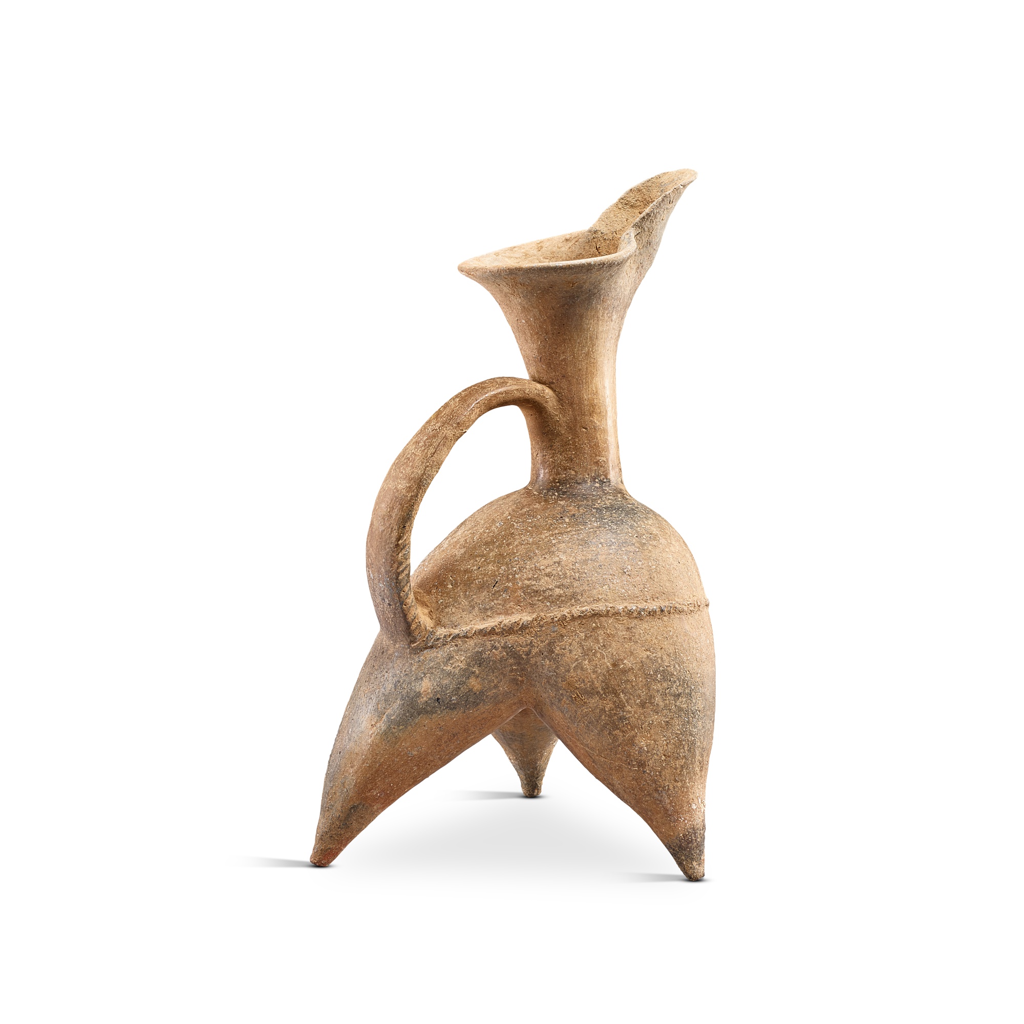 A pottery tripod ewer, — A pottery tripod ewer, Dawenkou culture, c. 4300-2400 BC 大汶口文化 陶鬹