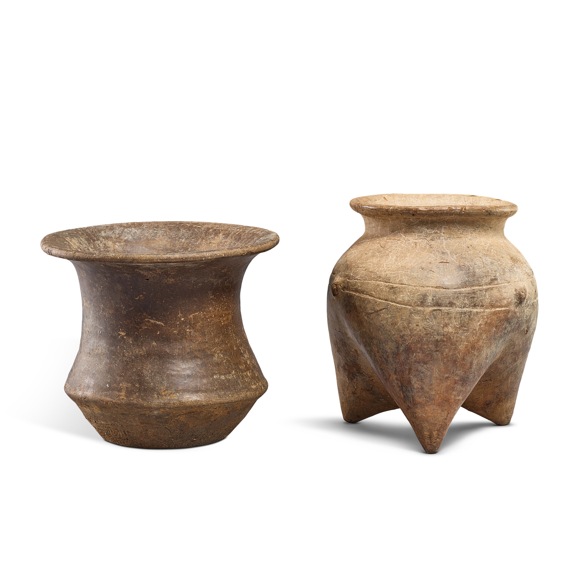 Two pottery vessels,