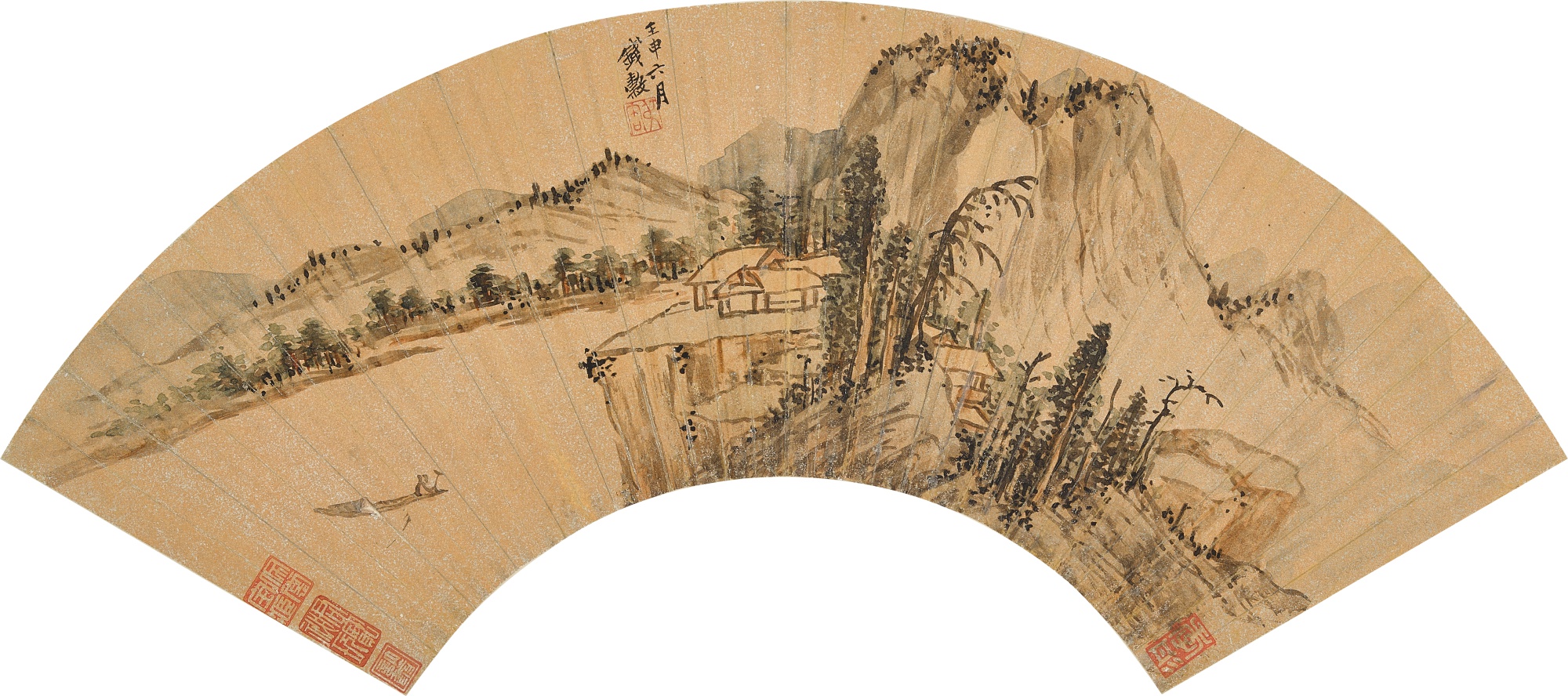 「小聽颿樓」藏畫 拍品編號9001-9052 — Qian Gu, Autumn Landscape