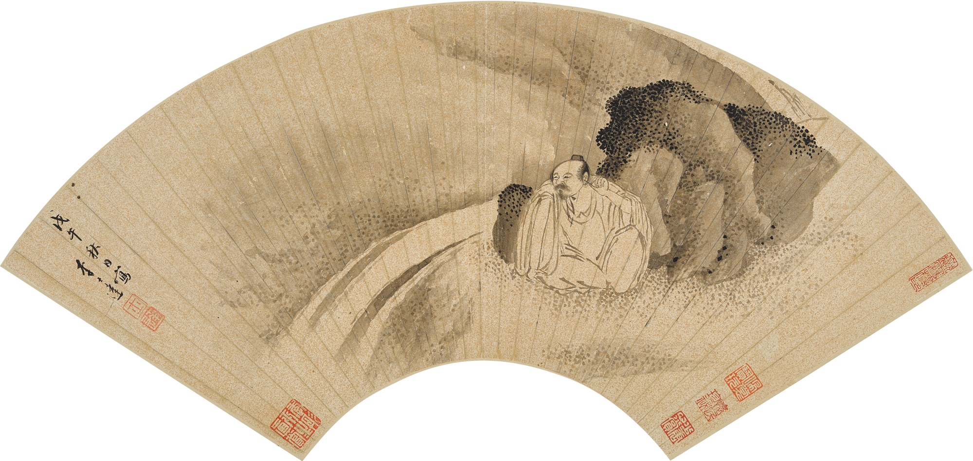 「小聽颿樓」藏畫 拍品編號9001-9052 — Li Shida, Scholar beside a River