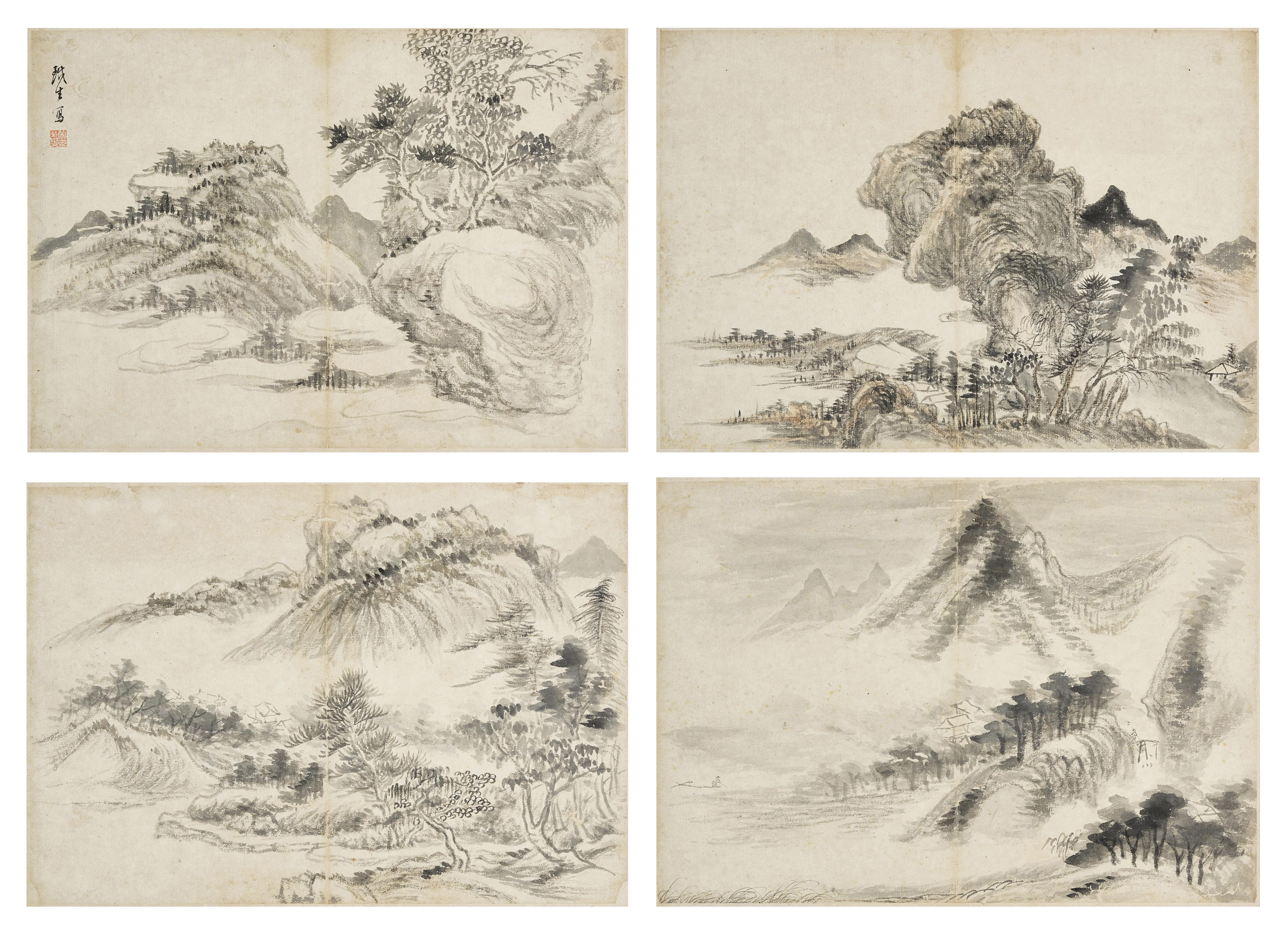 「小聽颿樓」藏畫 拍品編號9001-9052 — Xi Gang, Landscapes