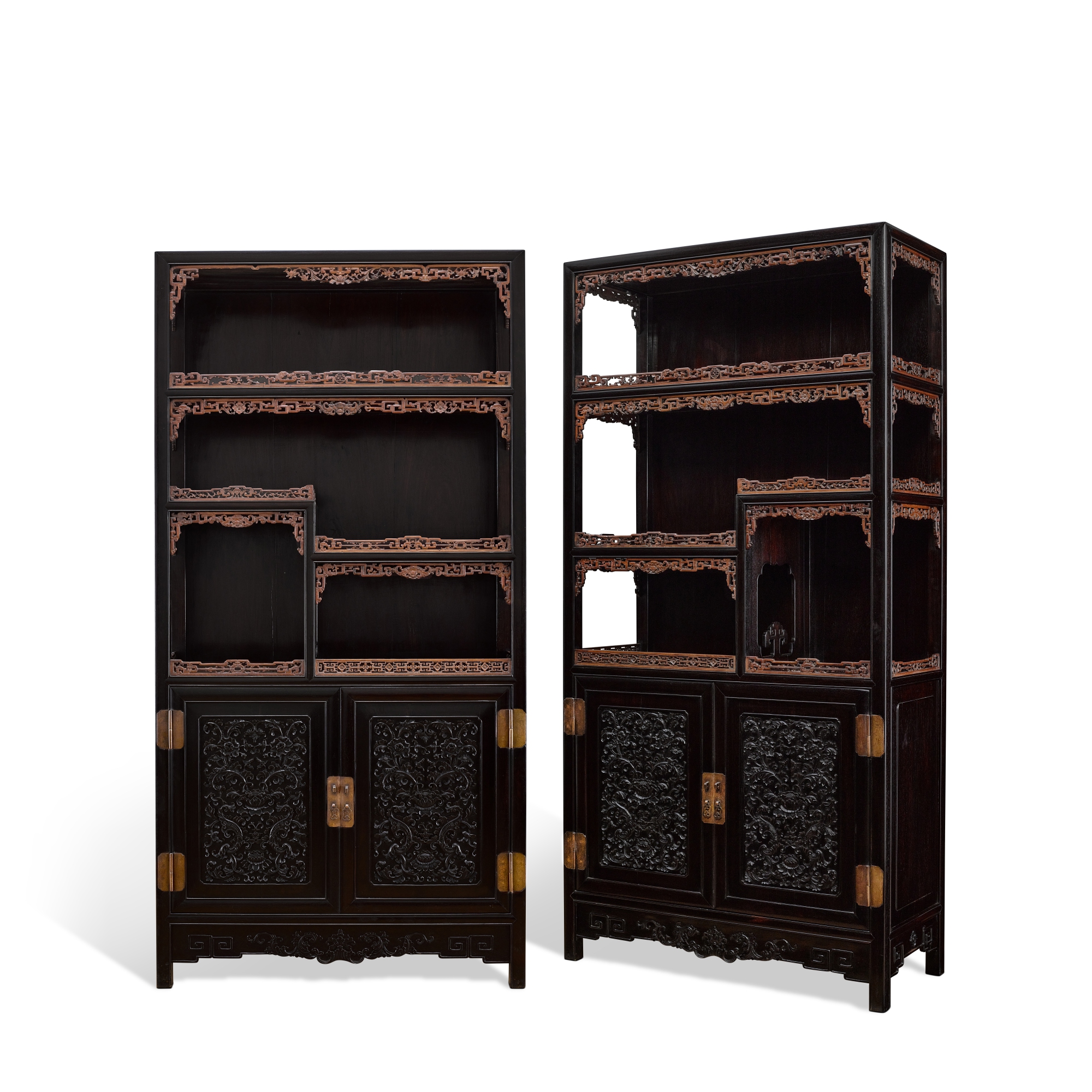 Unknown (Historical) — 清末 紫檀配黑木多寶格一對