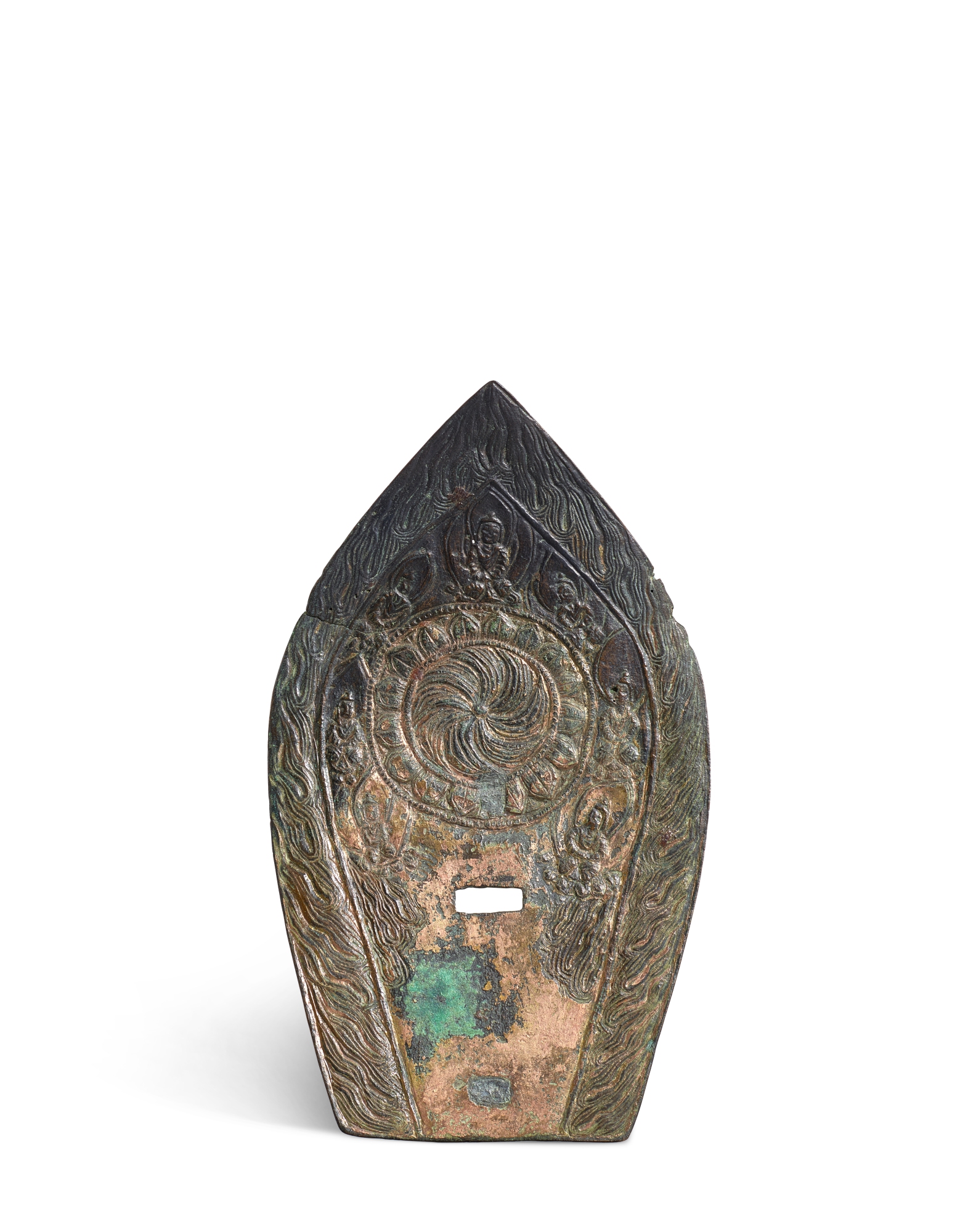 An inscribed gilt-bronze mandorla, — 北周保定元年（561年）　鎏金銅背光