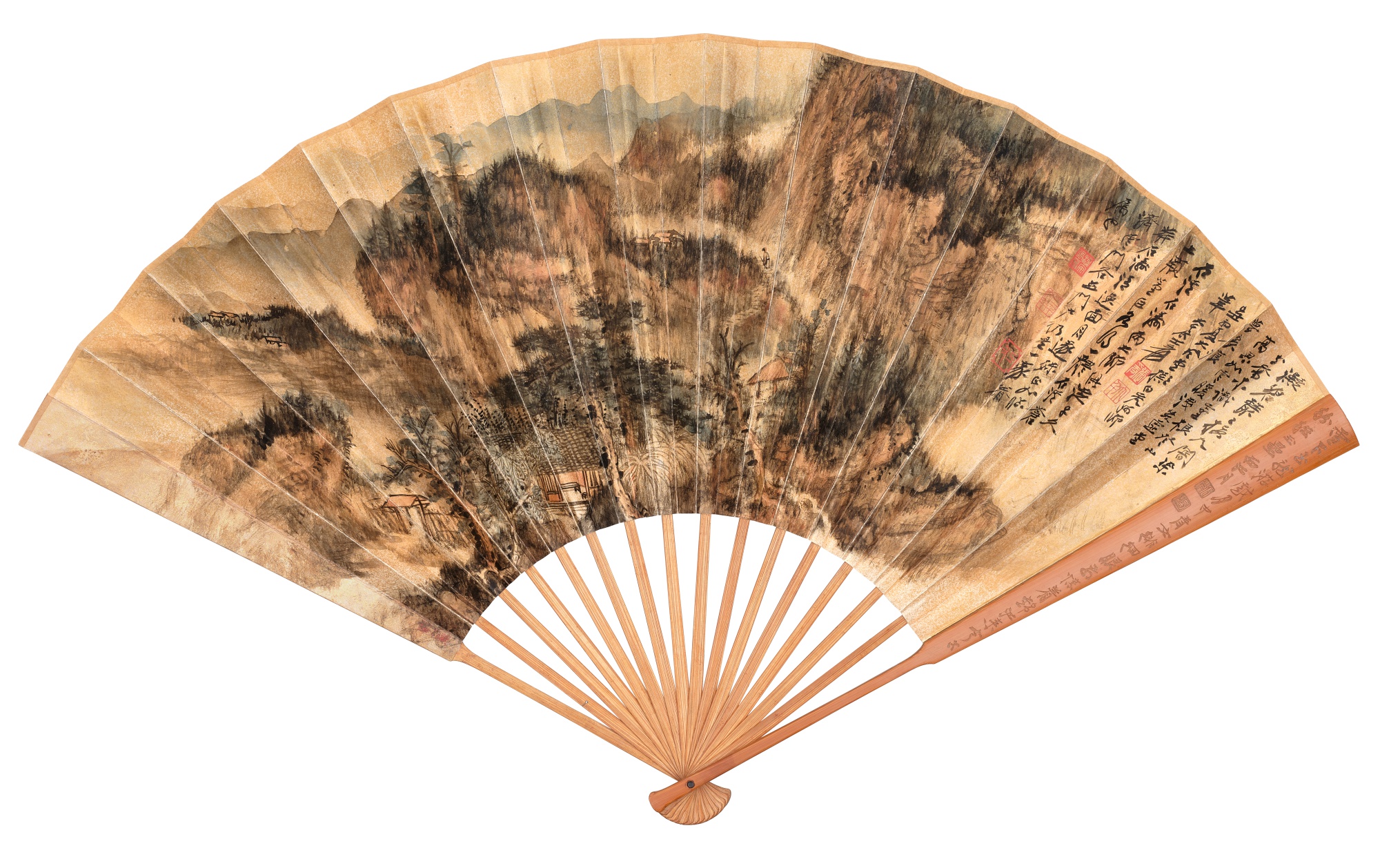 Unknown — Chang Dai-chien, Landscape after Shixi; Calligraphy in Lishu