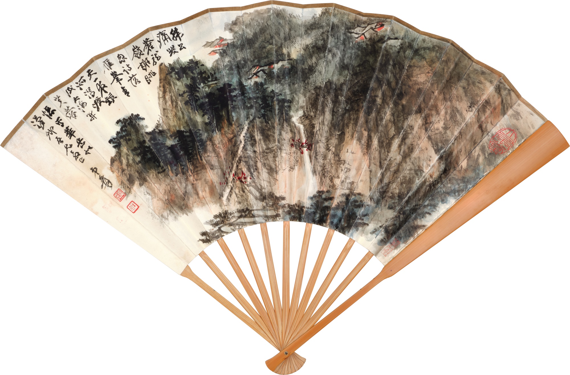 Unknown — Chang Dai-chien, Mount Hua in Autumn; Calligraphy