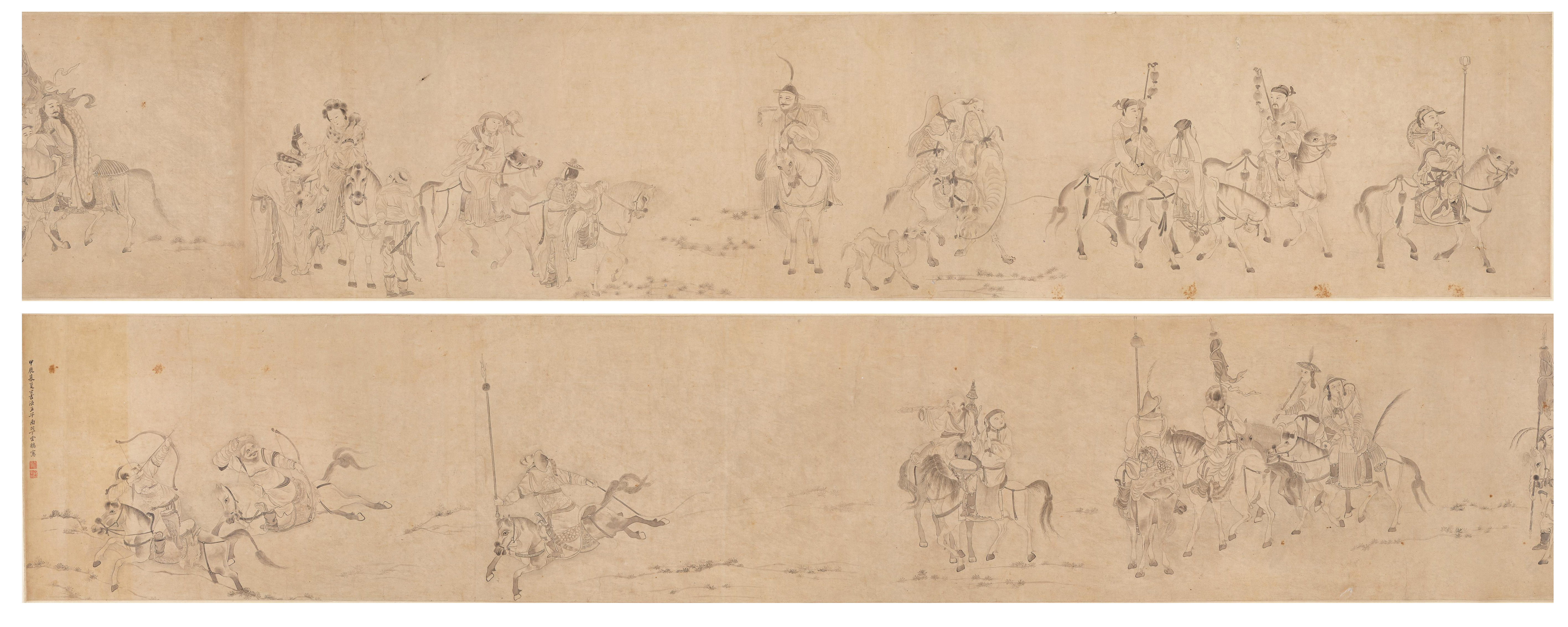 丁雲鵬(款) 文姬歸漢 — Attributed to Ding Yunpeng, Lady Wenji returning to China