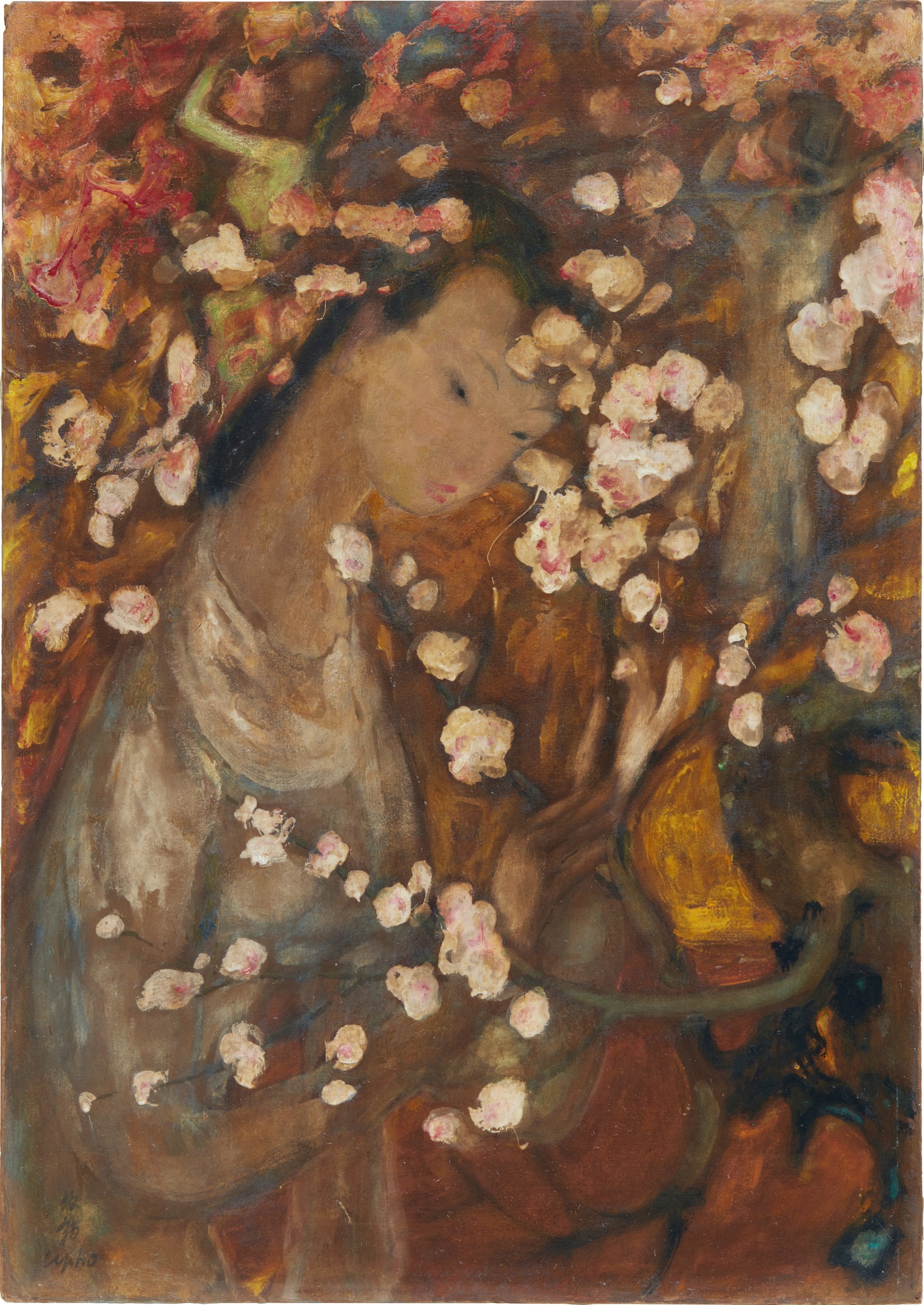 Lê Phổ — Le jeune fille aux fleurs 少女與花