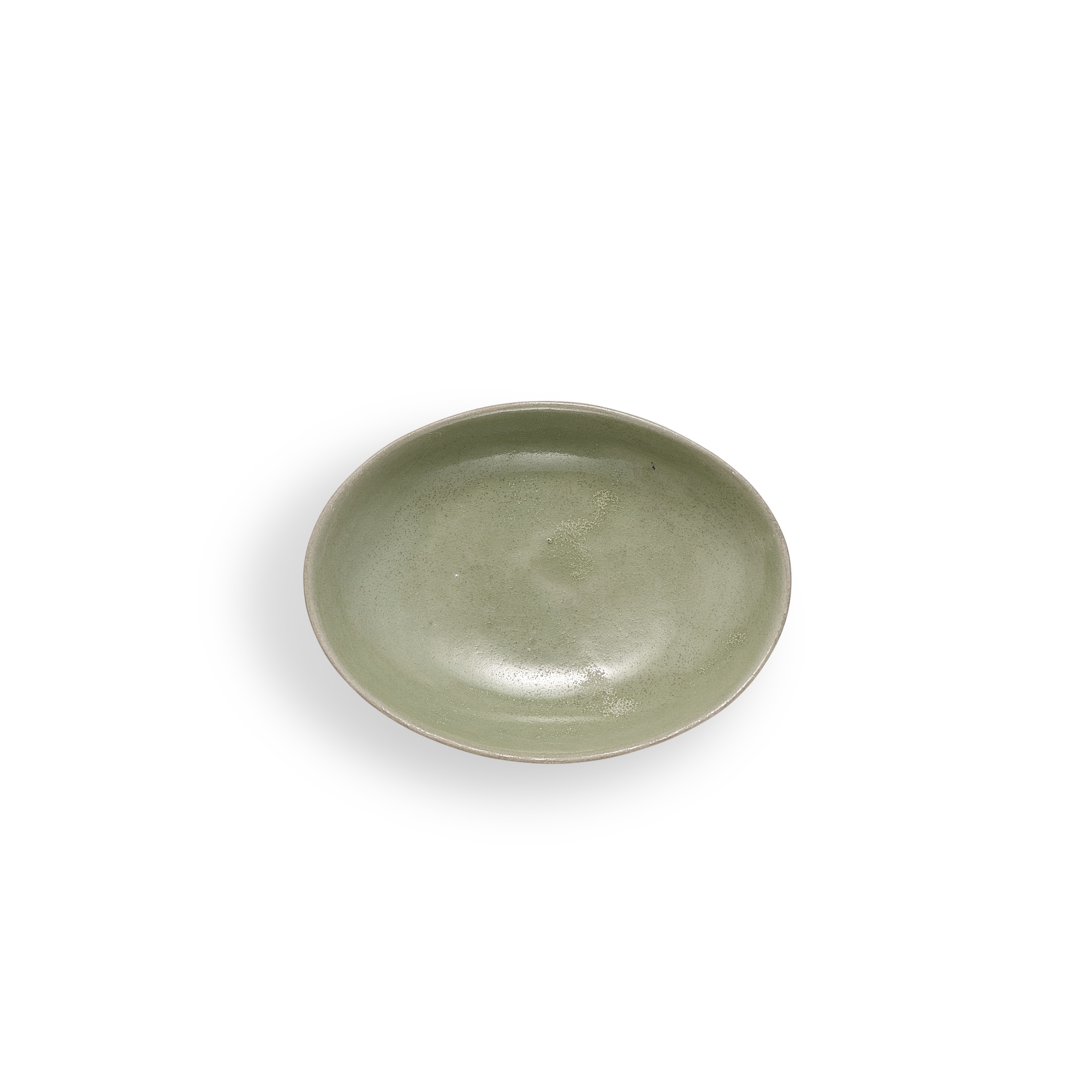 A Yueyao celadon-glazed oval dish — 北宋 越窰青釉小盤