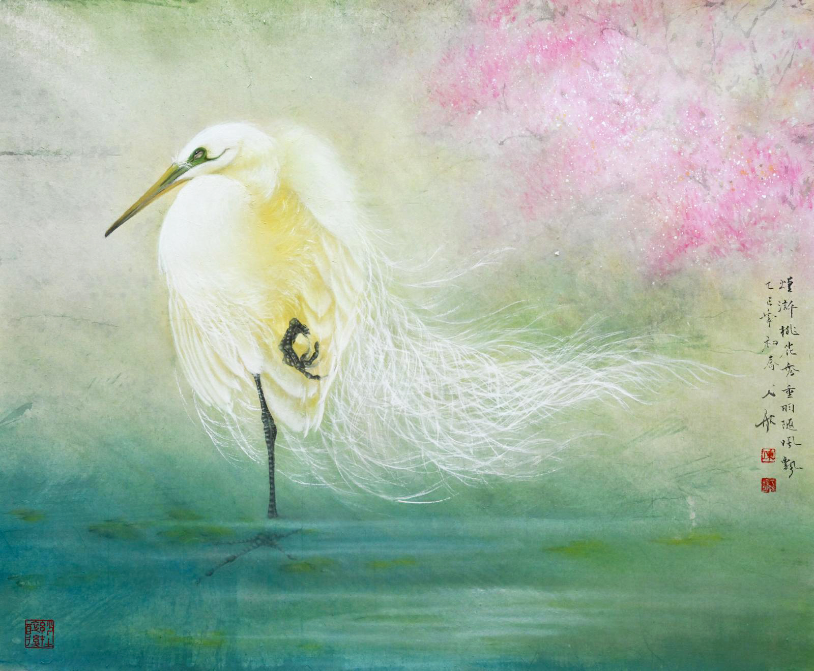 Chen Yikhong, Bird in Peach Blossom Spring — Chan Yik Hong, Bird in Peach Blossom Spring