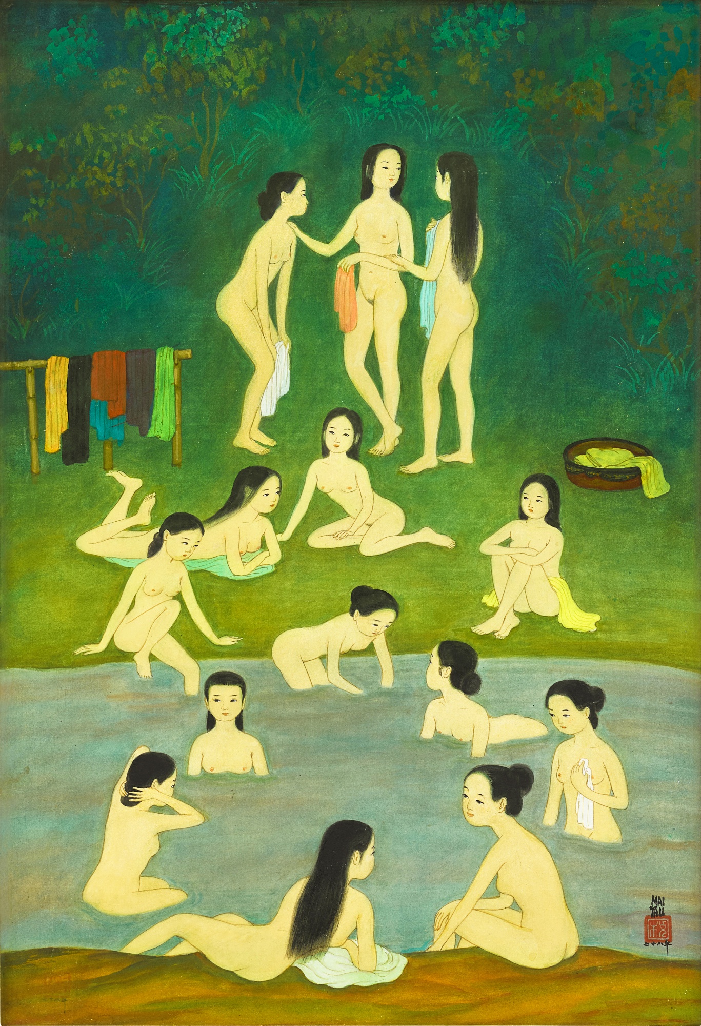 Mai Trung Thu — Mai Trung Thu 枚中栨 （梅忠恕） | Le petit cours d’eau, la baignade 小溪，沐浴