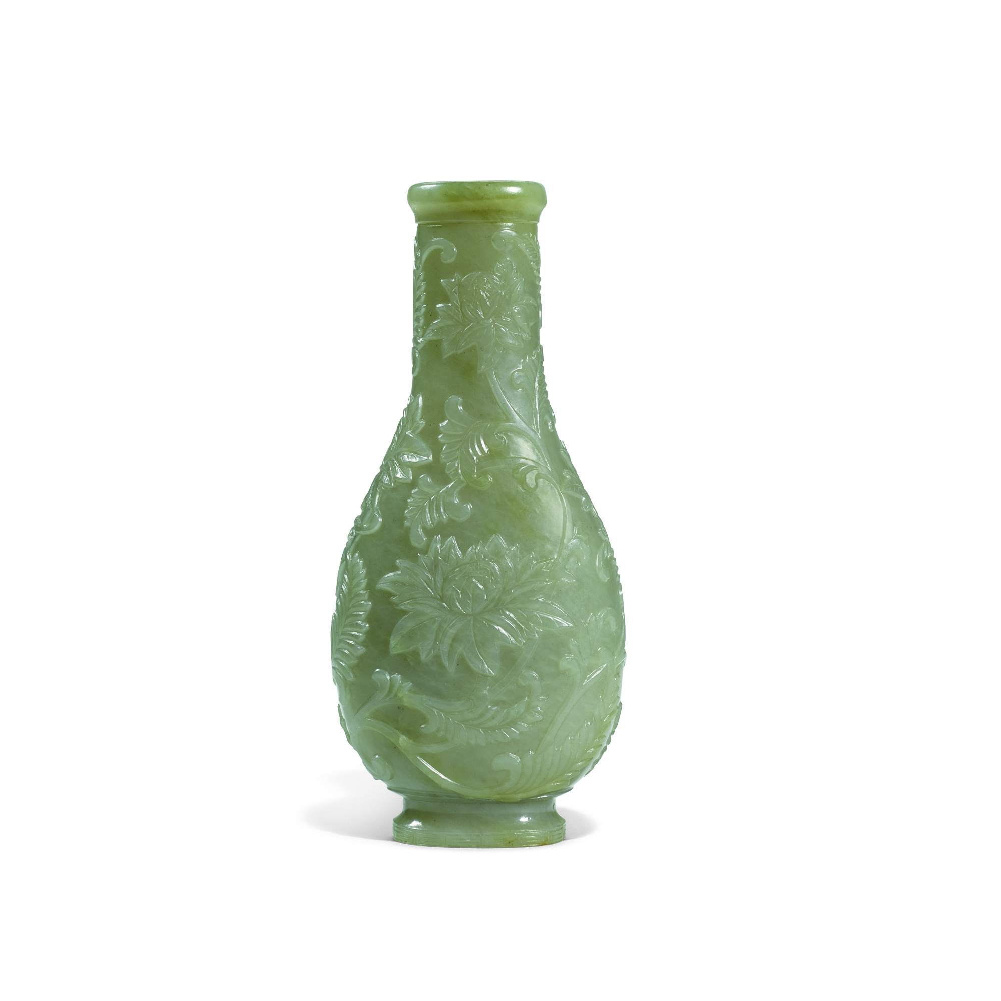A Mughal-style Celadon Jade Vase | Qing Dynasty, 18th Century [two Items] — Qing Dynasty, 18th Century [two Items]