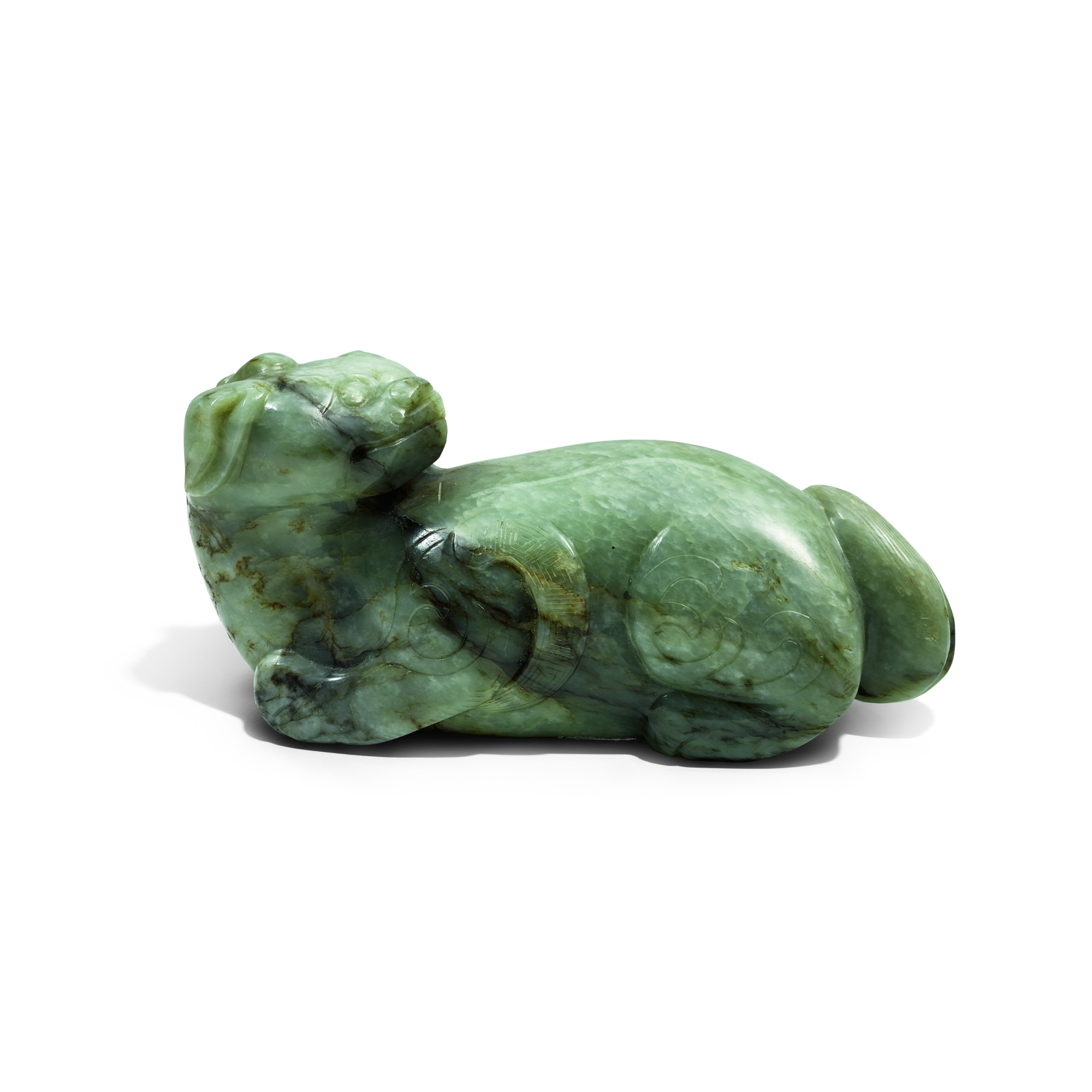 A Greyish Celadon Jade Mythical Beast | 17th Century — 17th Century