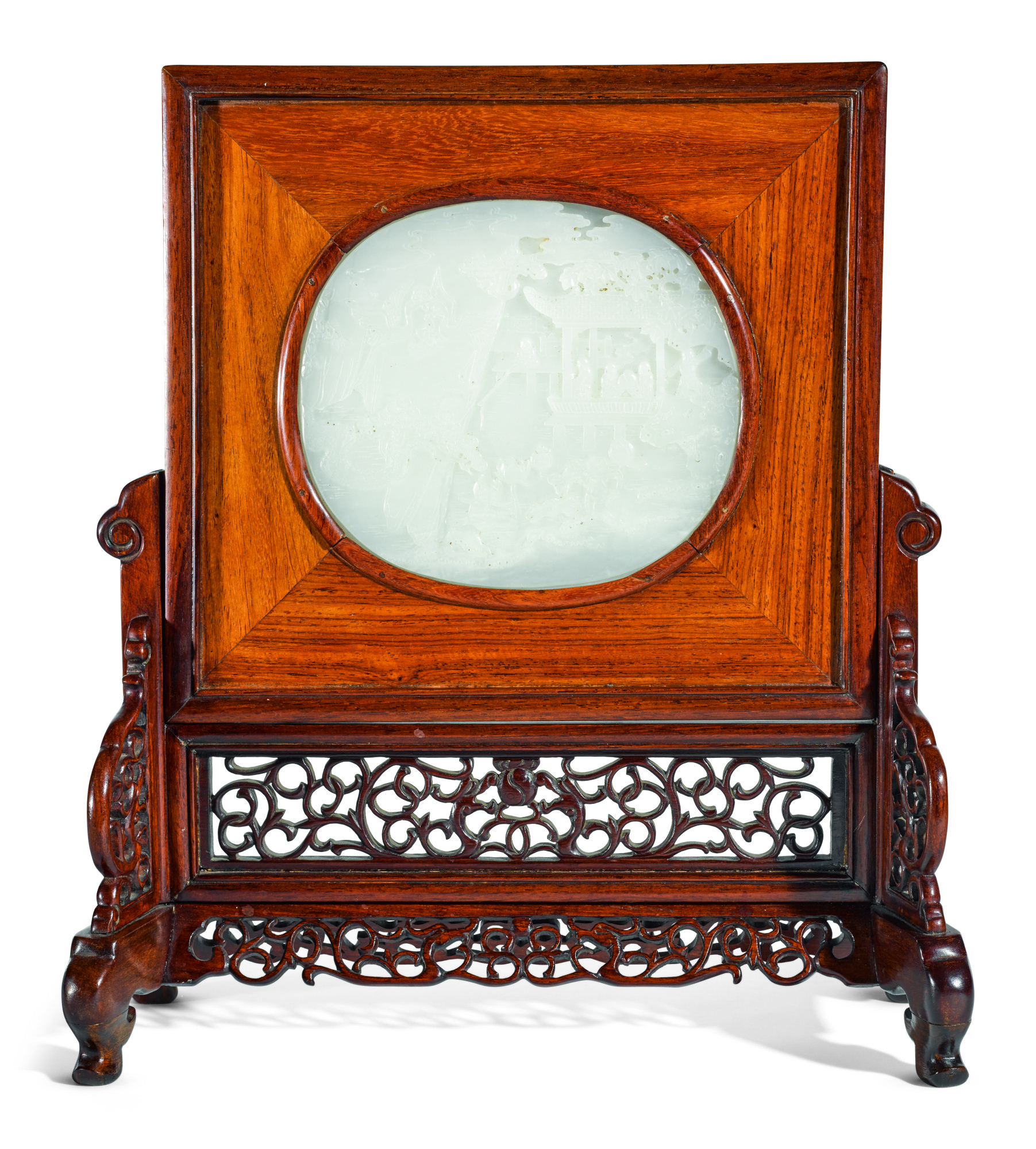 Unknown (Historical) — A White Jade 'immortals' Table Screen [two Items]