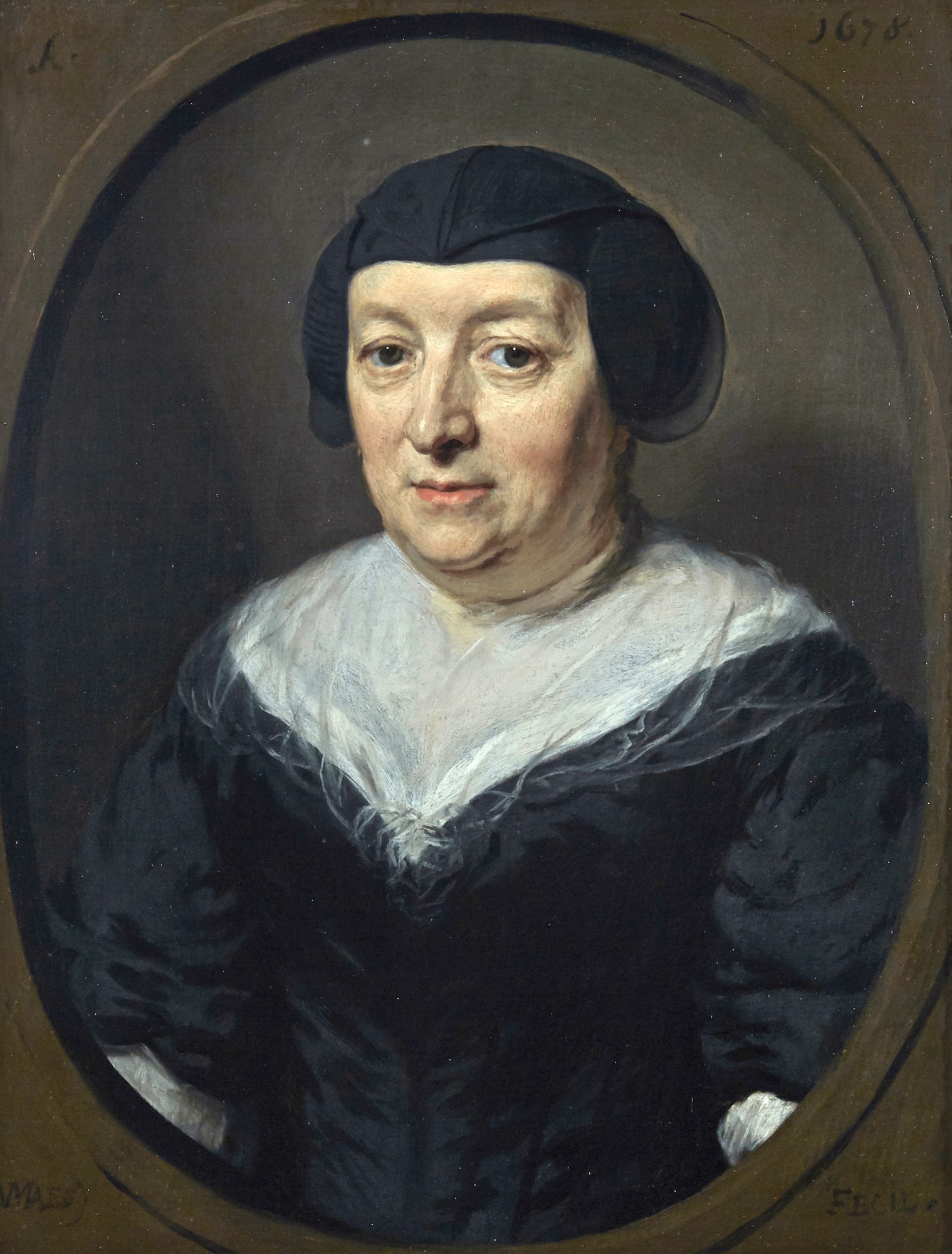 Portrait Of Beatrix Snels (d. 1678), Bust-length, Wearing A Black Dress And A Black Cap
