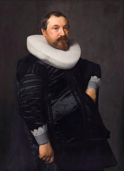 Portrait Of A Gentleman, Three-quarter-length, In Black Silk With A White Ruff