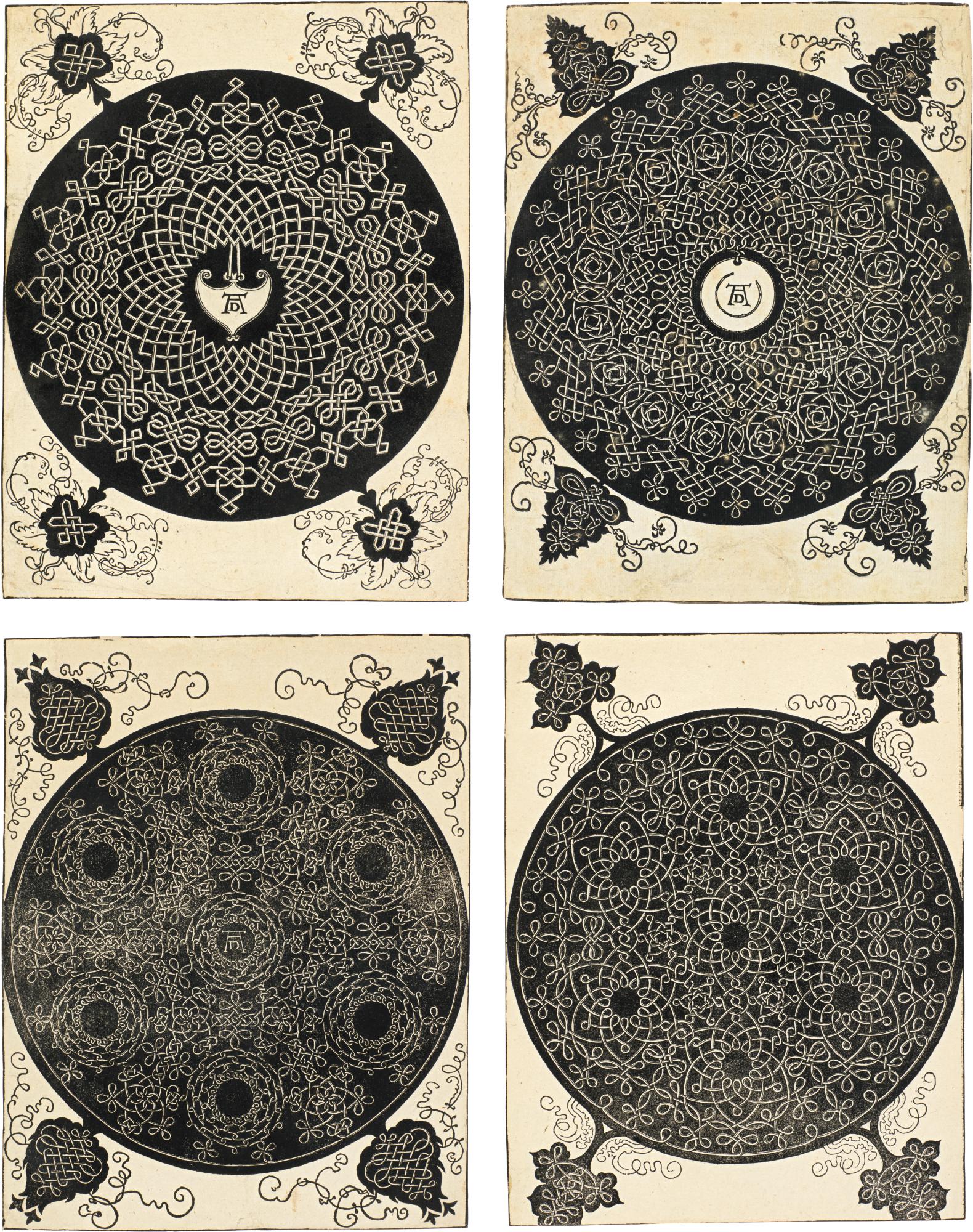 Albrecht Dürer — Interlaced Cord Patterns (b. 140, 142-143, 145; M. 274, 276-277, 279)