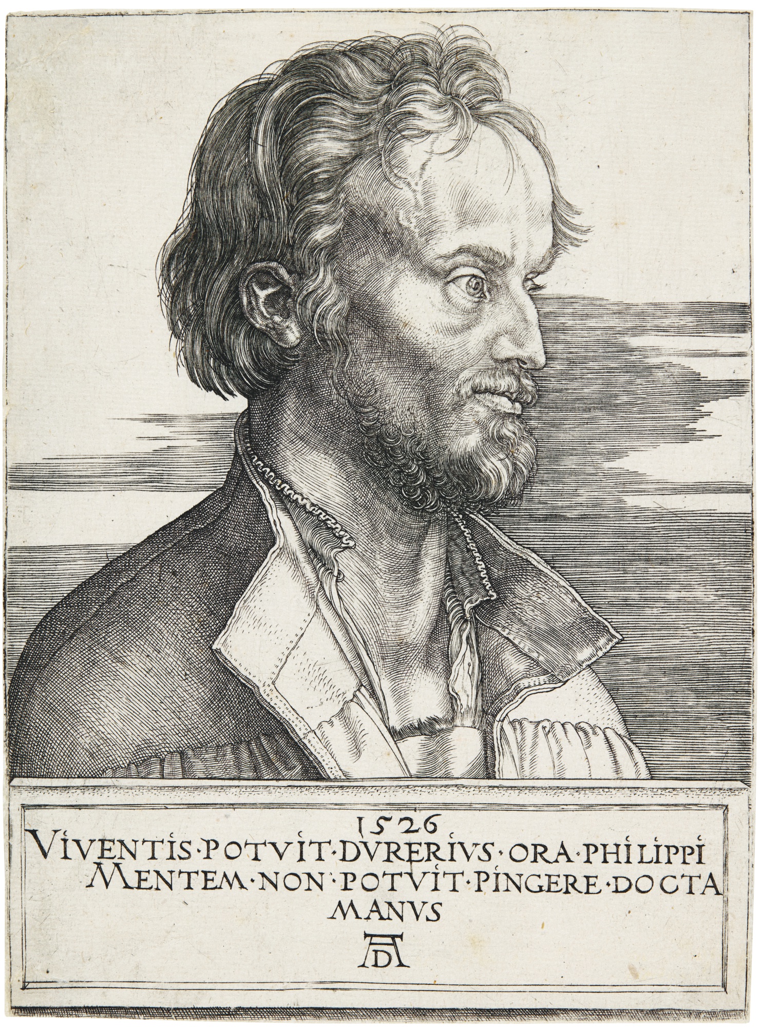 Albrecht Dürer — Philipp Melanchthon (b. 105; M., Holl. 104)