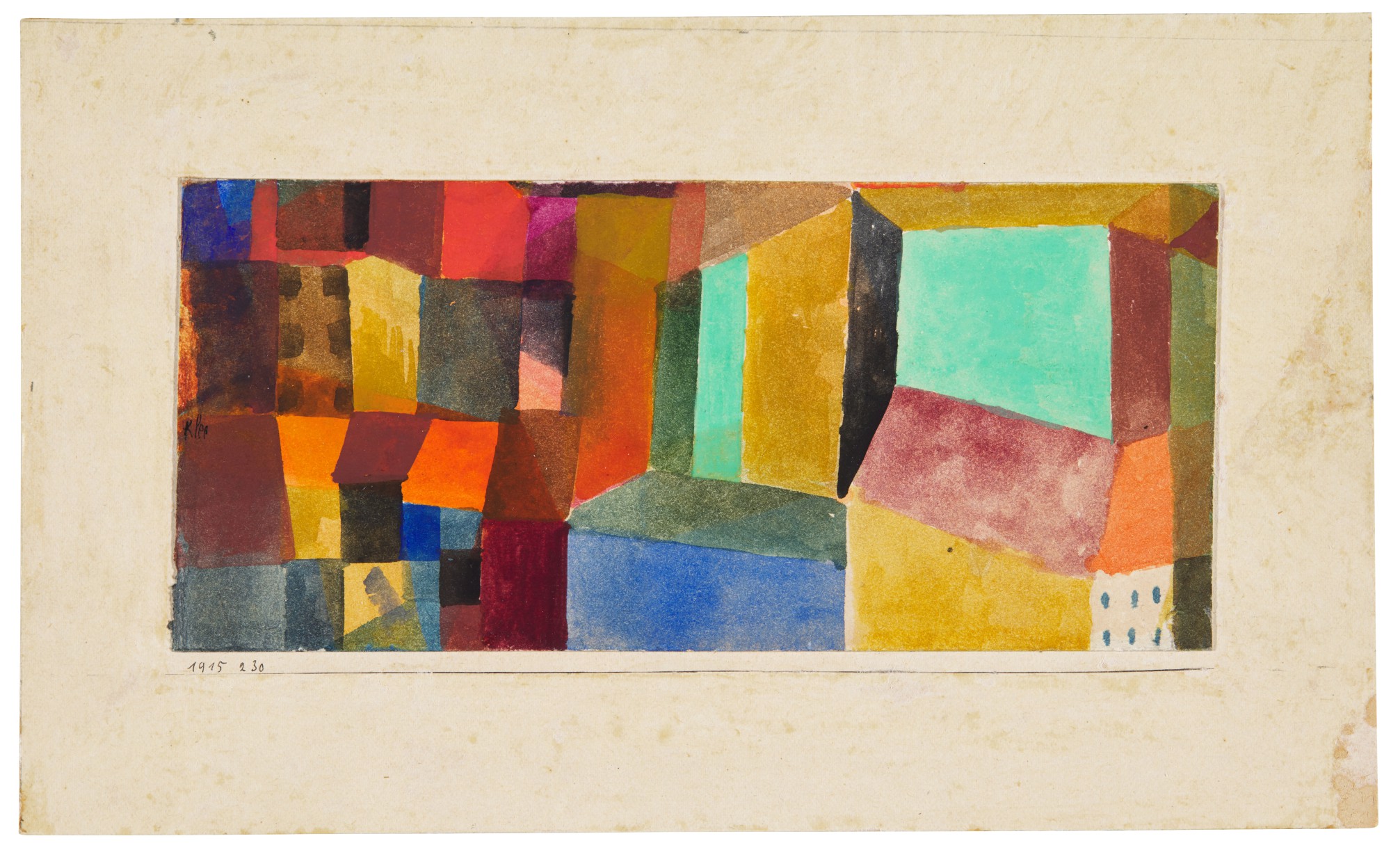 Unknown — Vorstadtbildchen im grossen koloristischen Stil - Ausschnitt einer Stadt (Small Picture of a Suburb in the Grand Colouristic Style - Section of a City)