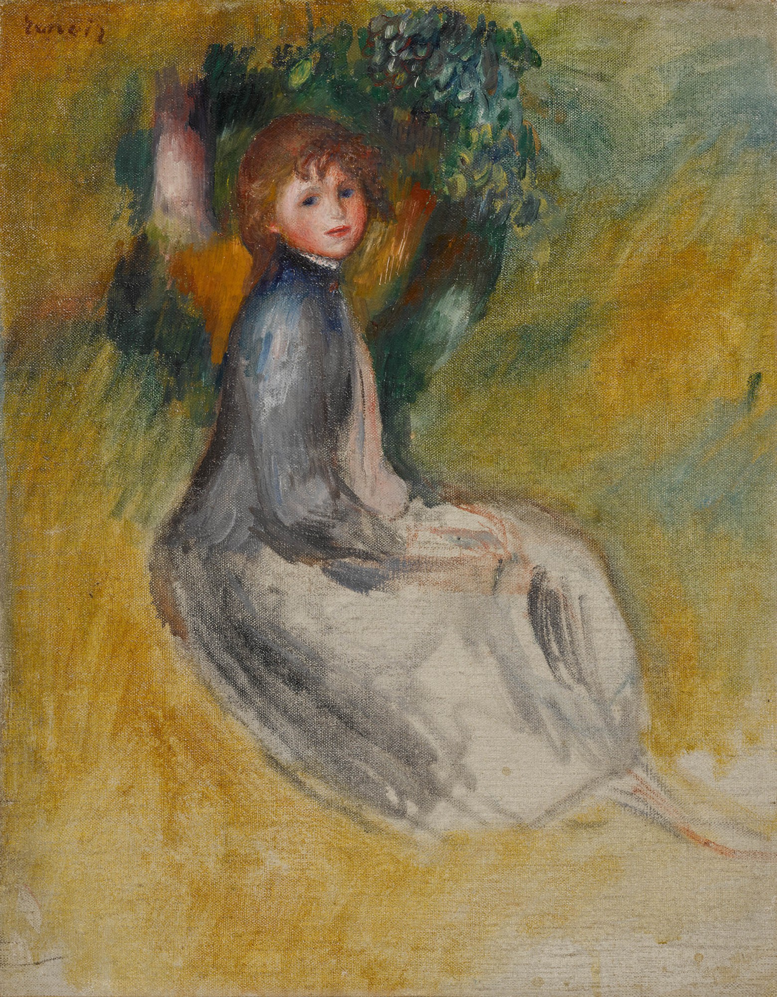 Pierre-Auguste Renoir — Jeune fille assise sous un arbre