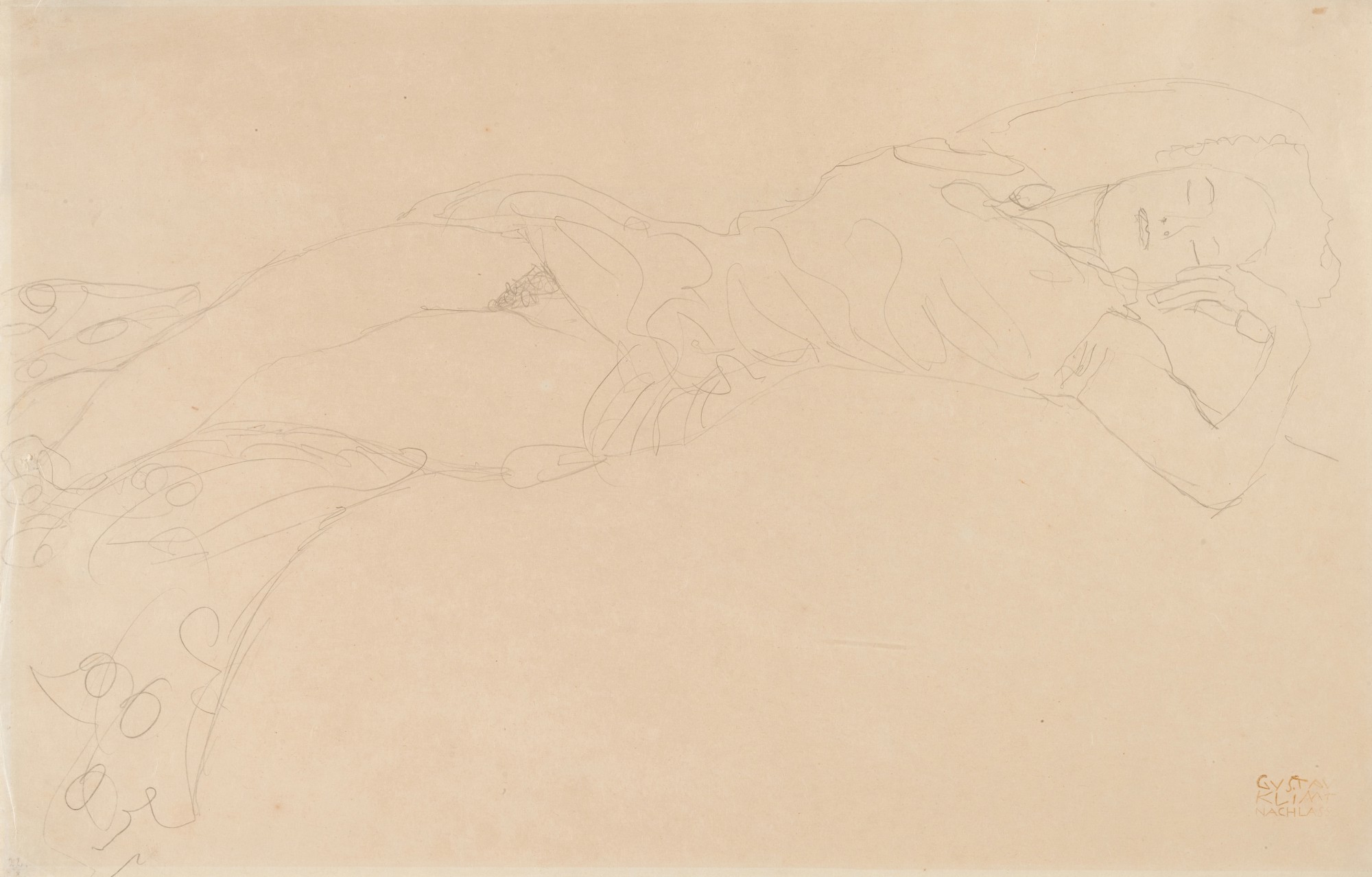 Liegender Halbakt nach rechts (Half-nude reclining to the right)