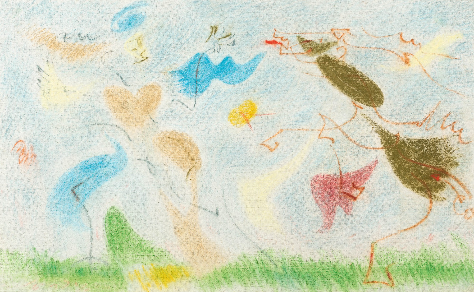 Femme poursuivie par un cheval