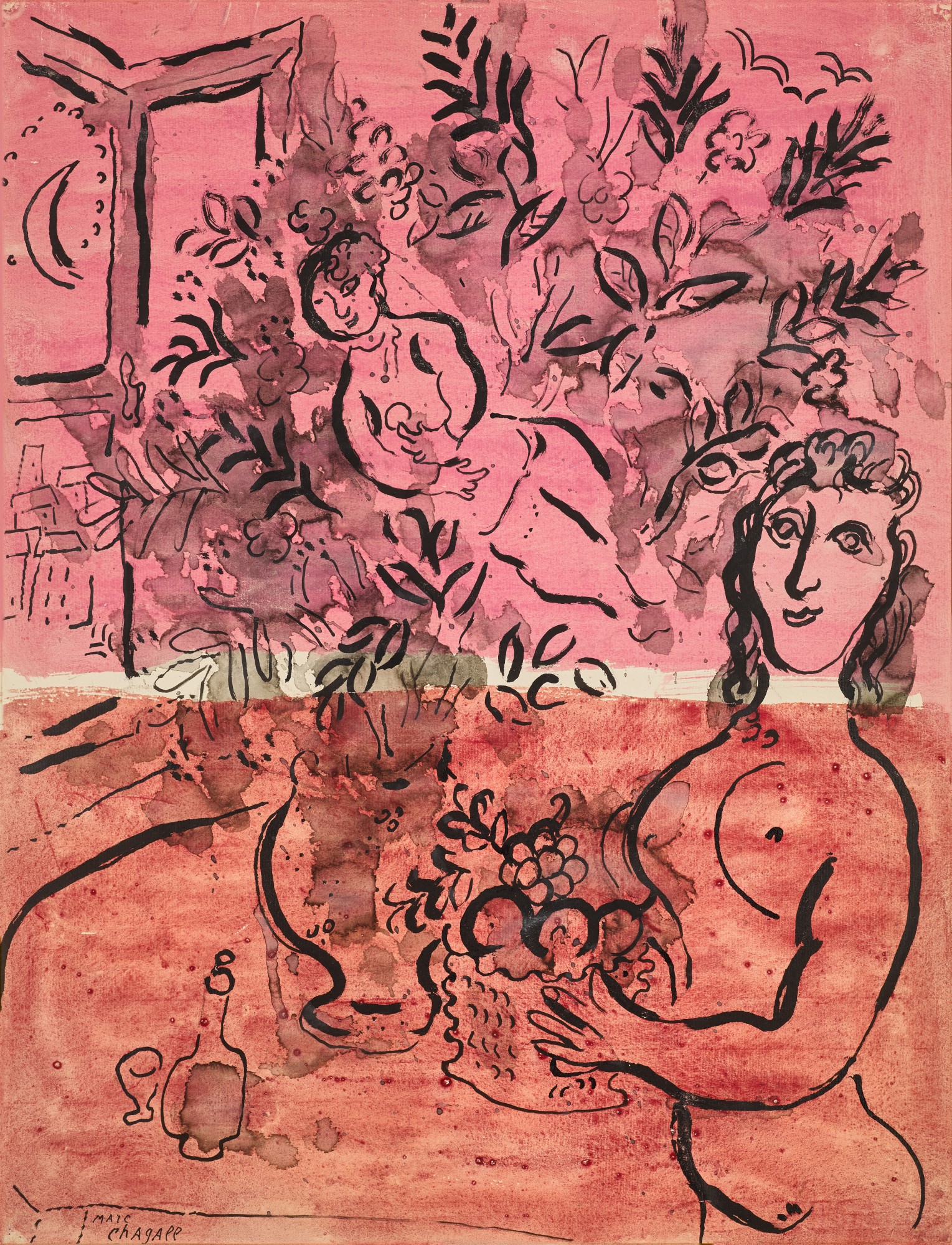 Marc Chagall — Le nu au bouquet