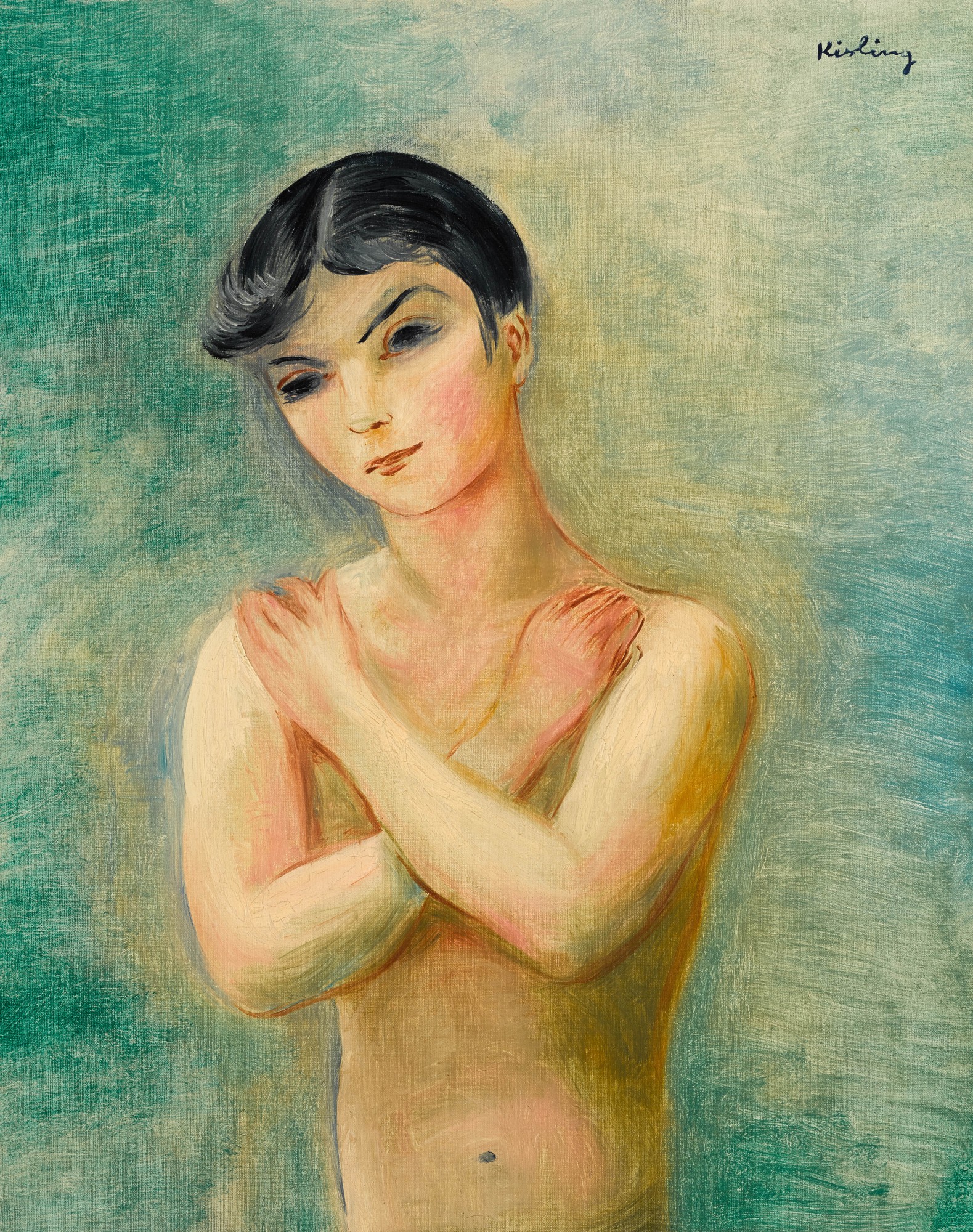 Moïse Kisling — Buste nu aux bras croisés