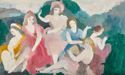 Groupe de six jeunes femmes