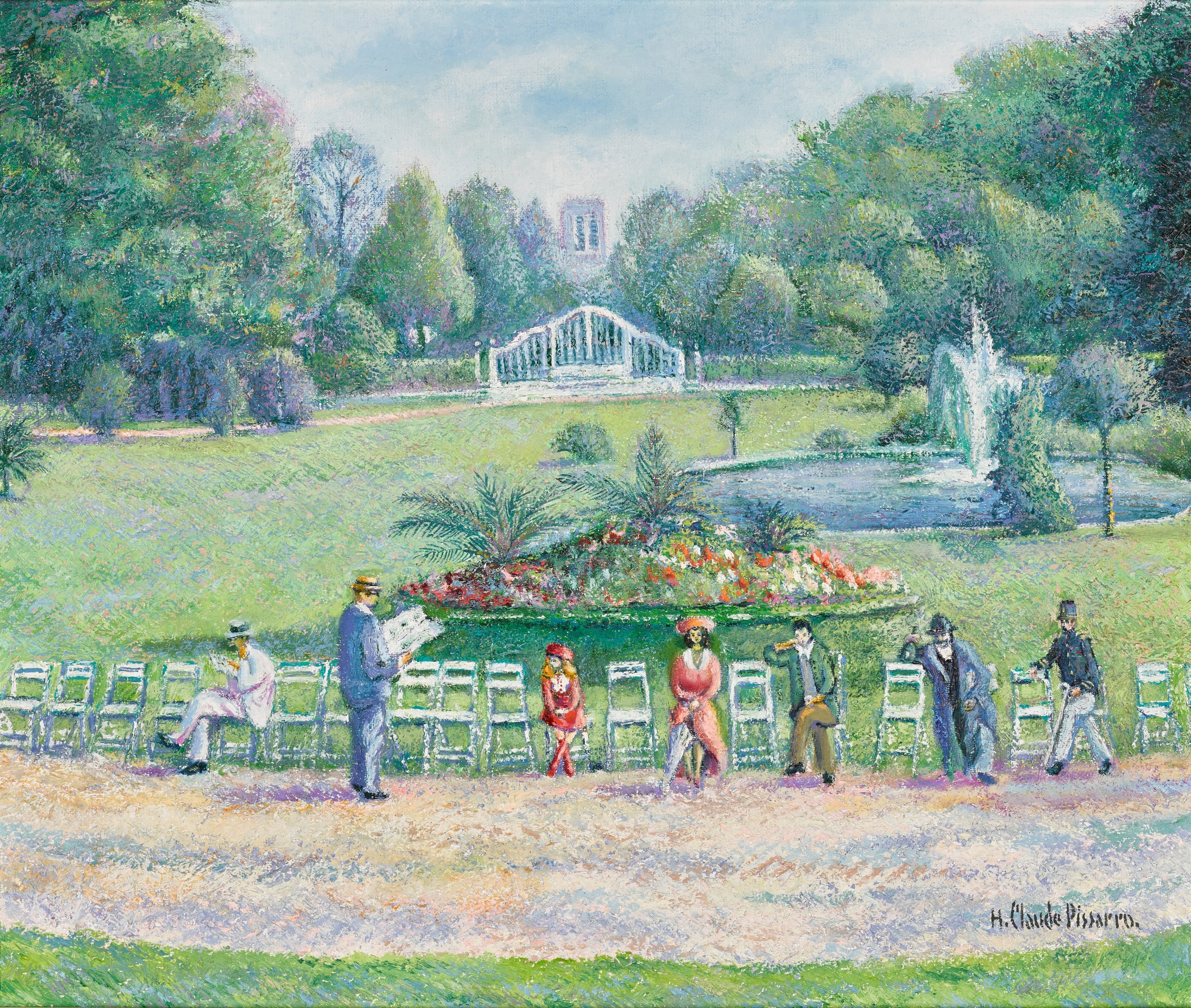 H. Claude Pissarro — Sieste au Jardin Public