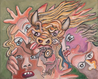 Enrico Baj — Groupe a la Chevelure