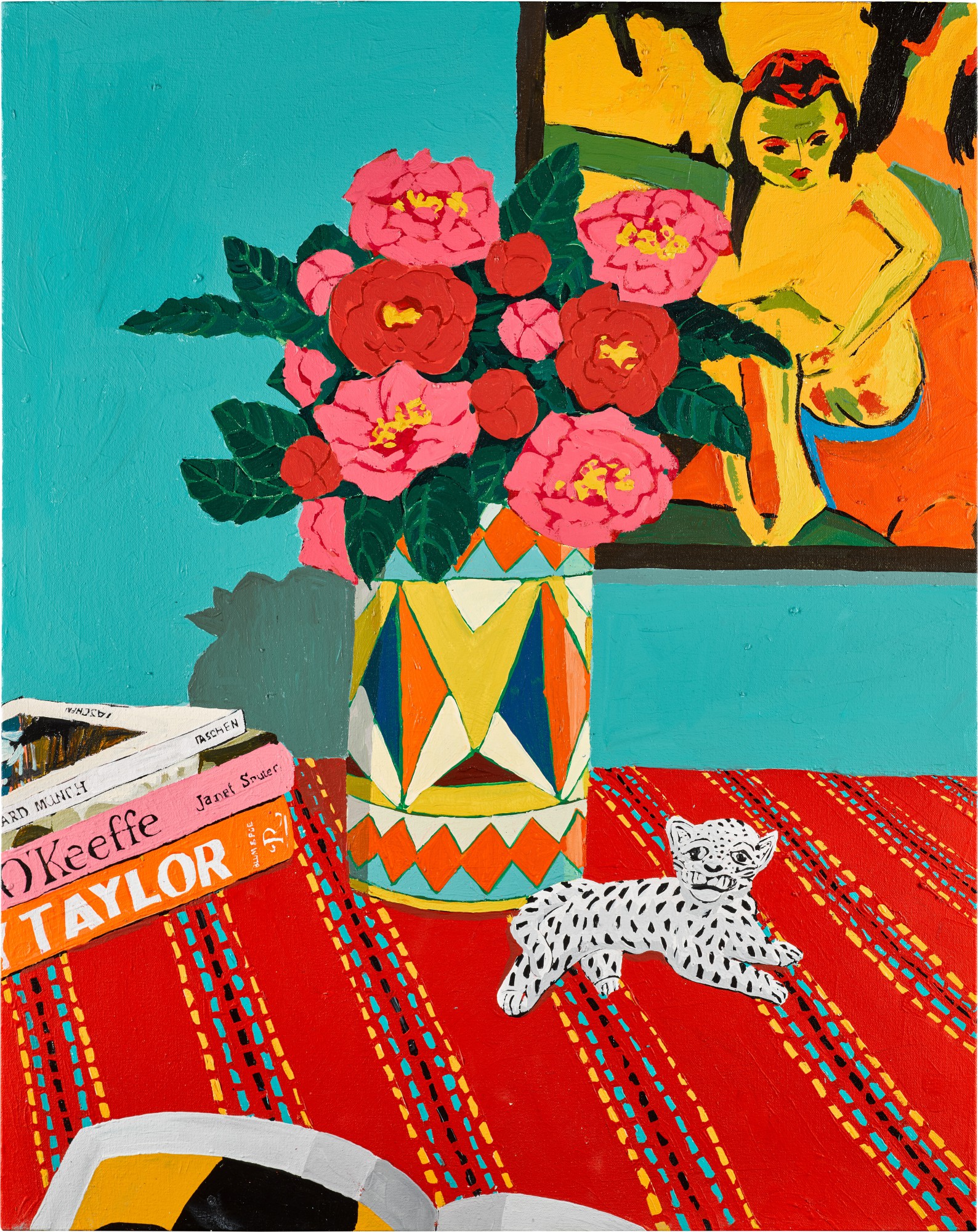 Camellias and Leopard     