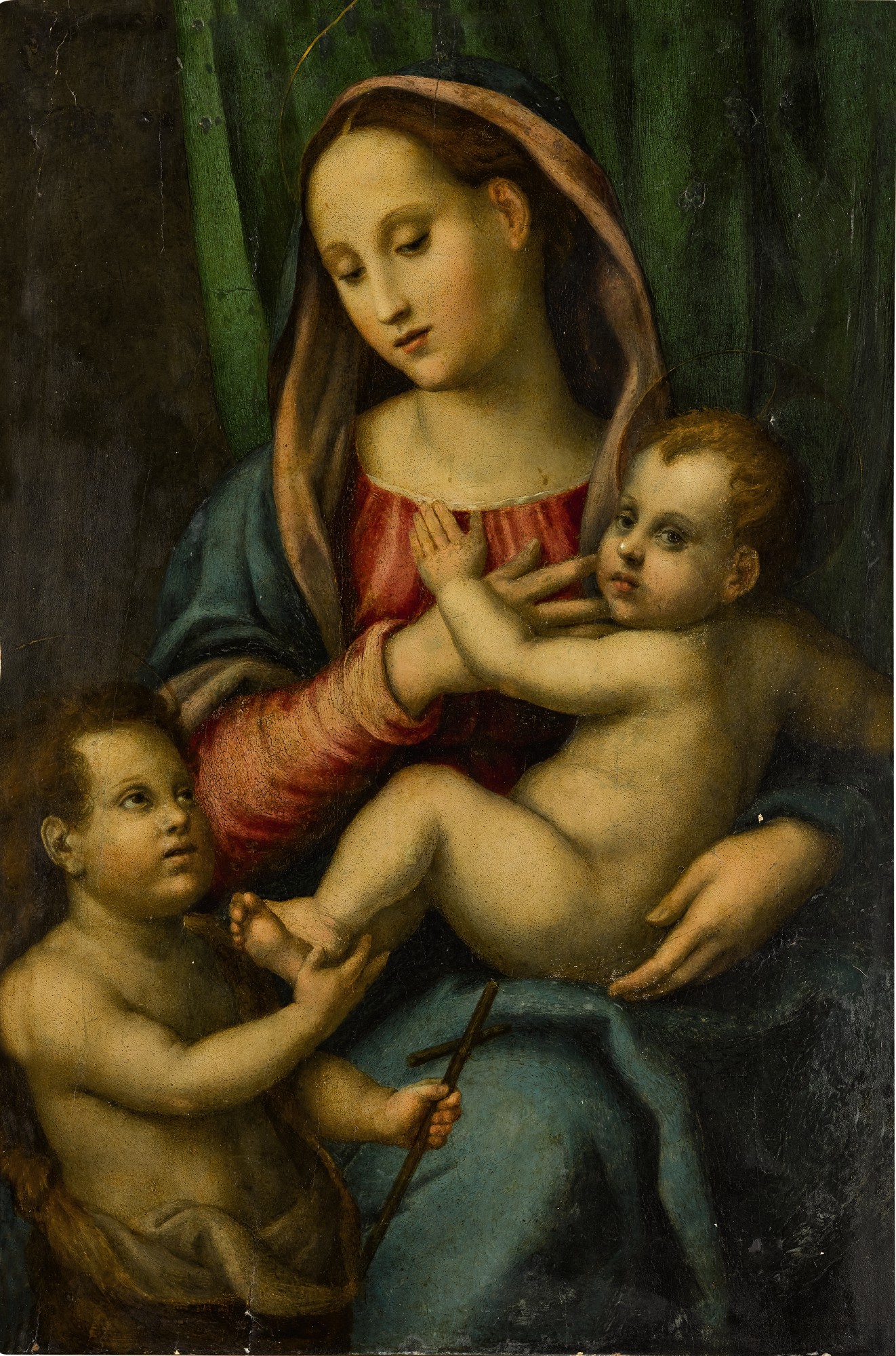 Florentine School, mid-16th century — The Virgin and Child with the Infant Saint John the Baptist