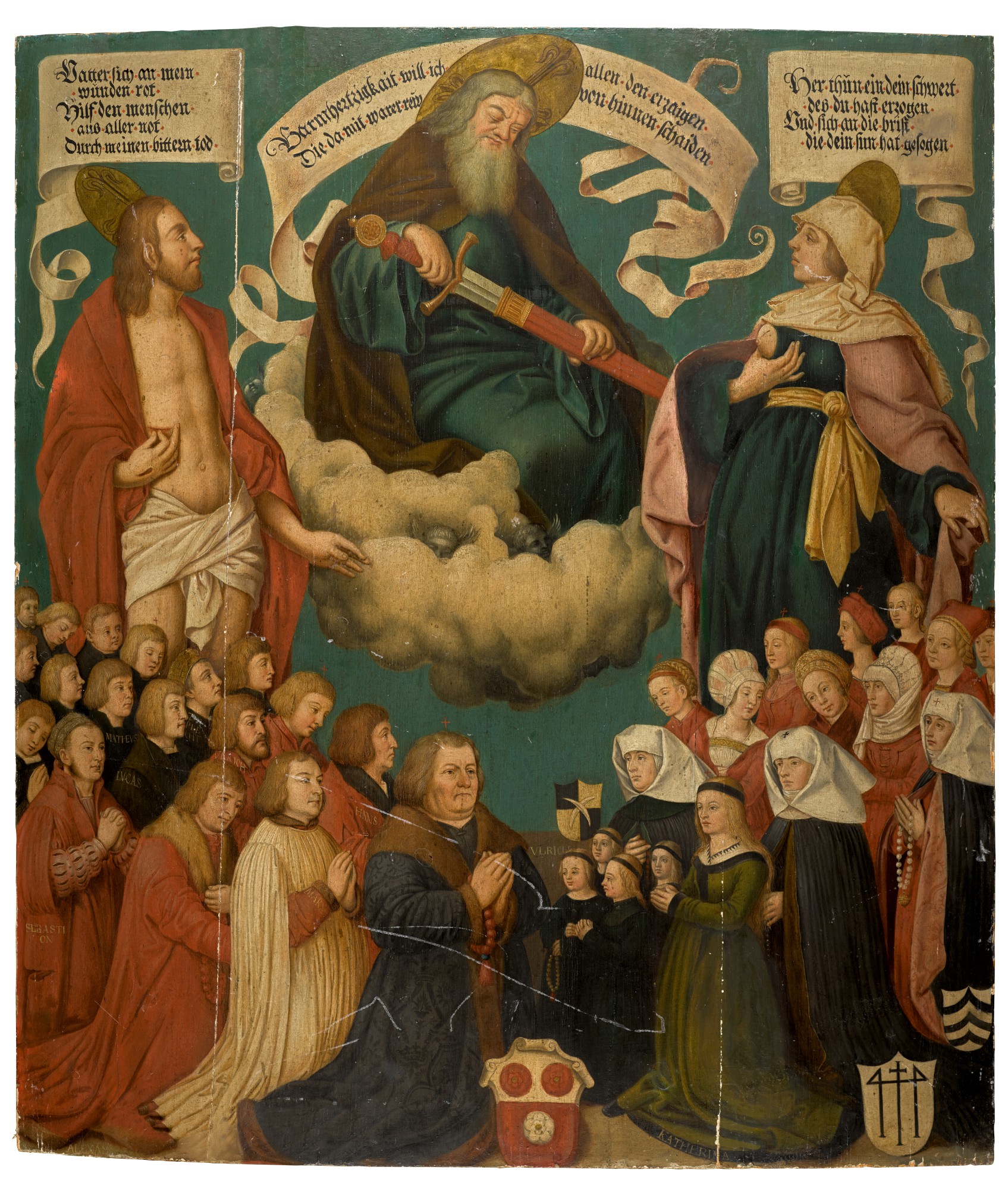 God the Father, Christ and the Virgin Mary with donors