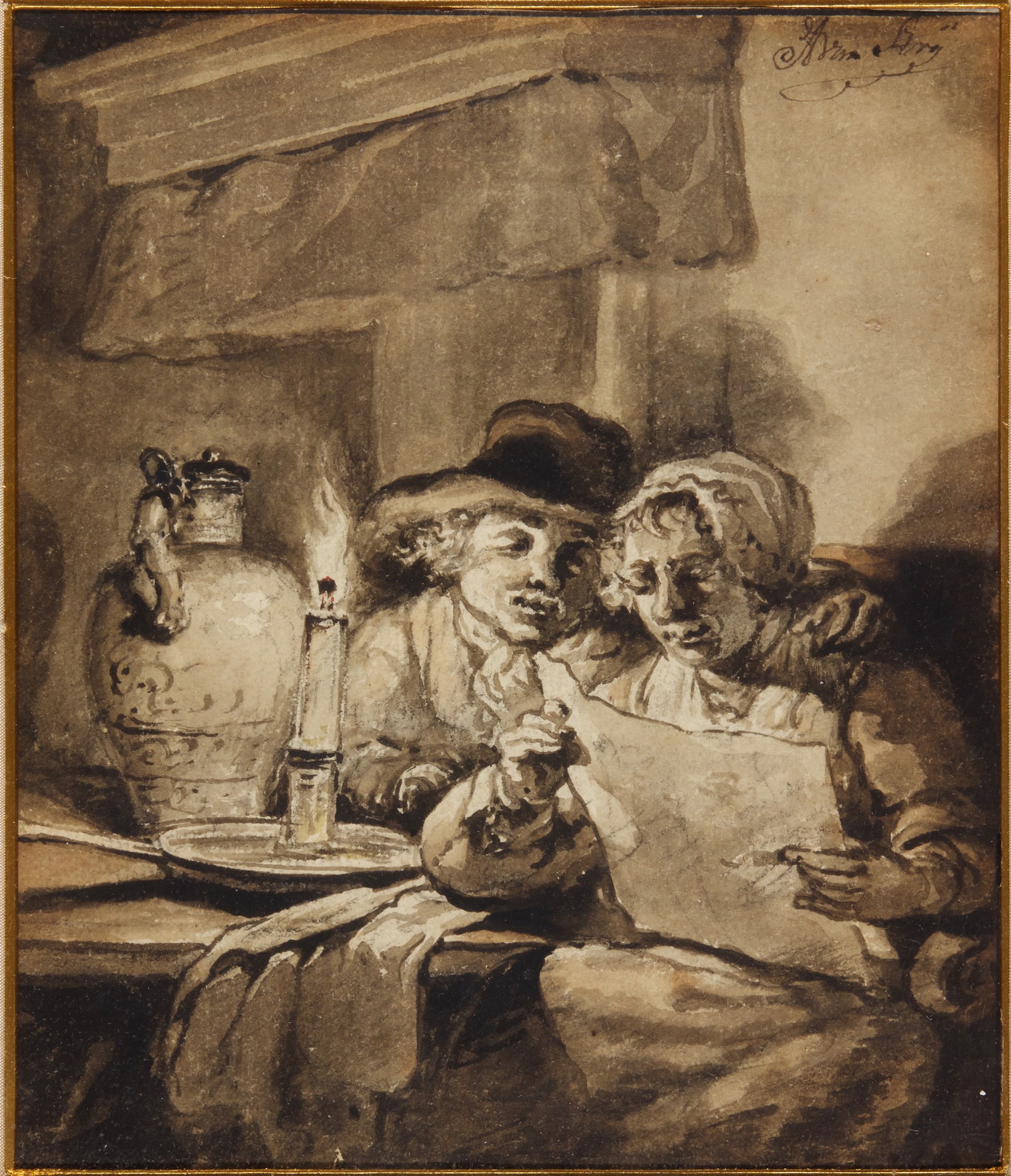 Abraham van Strij — A couple reading by candlelight